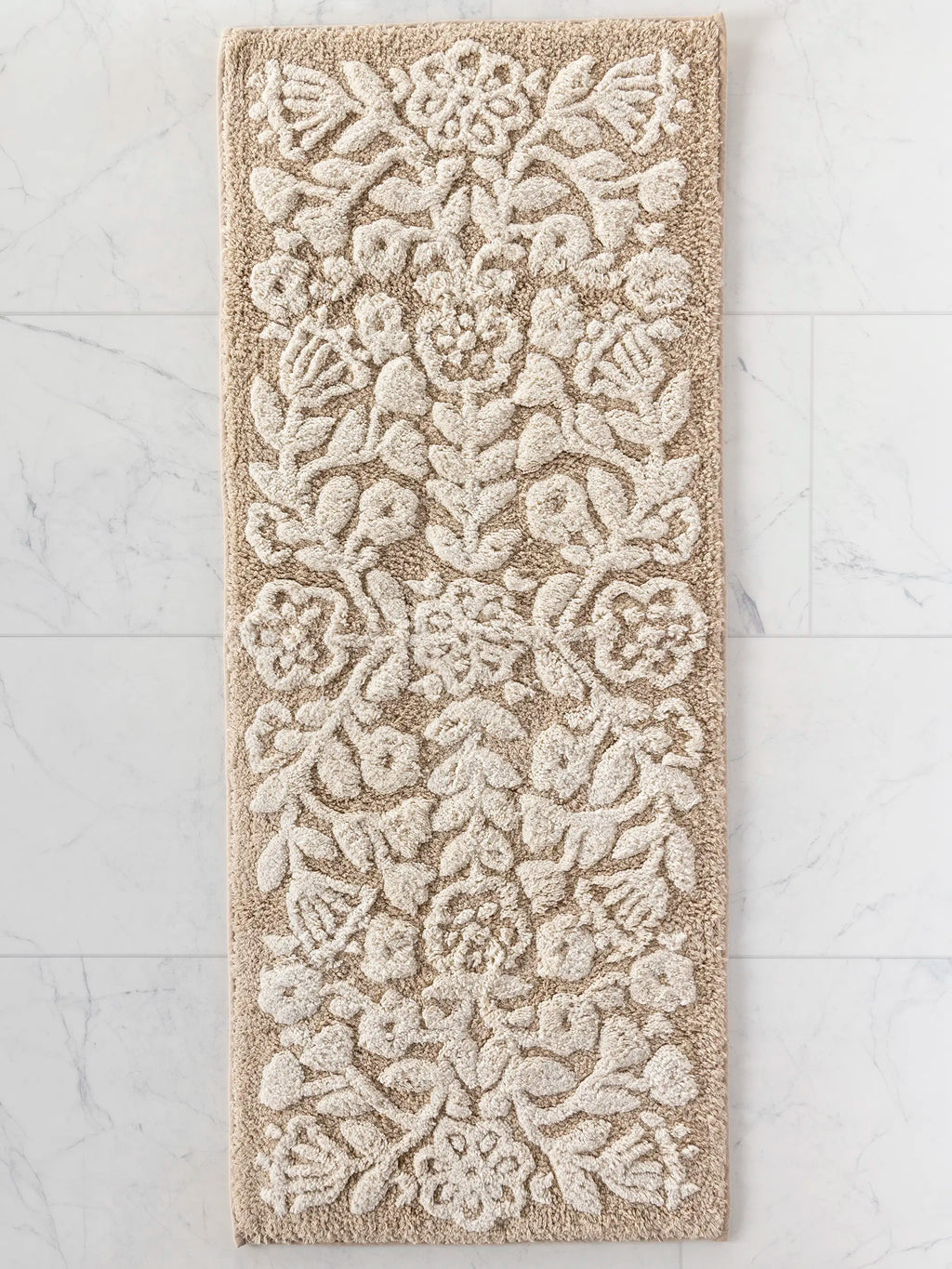 Tufted Runner Bath Mat - Cream Folk Flower