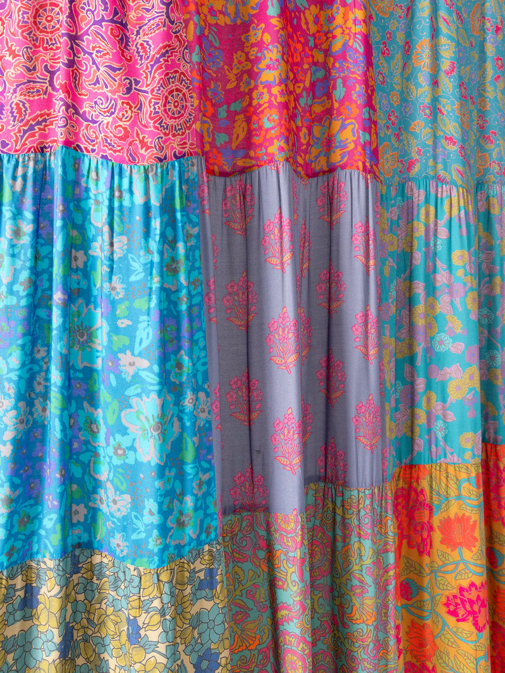 Patchwork Shower Curtain - Bright Zinnias