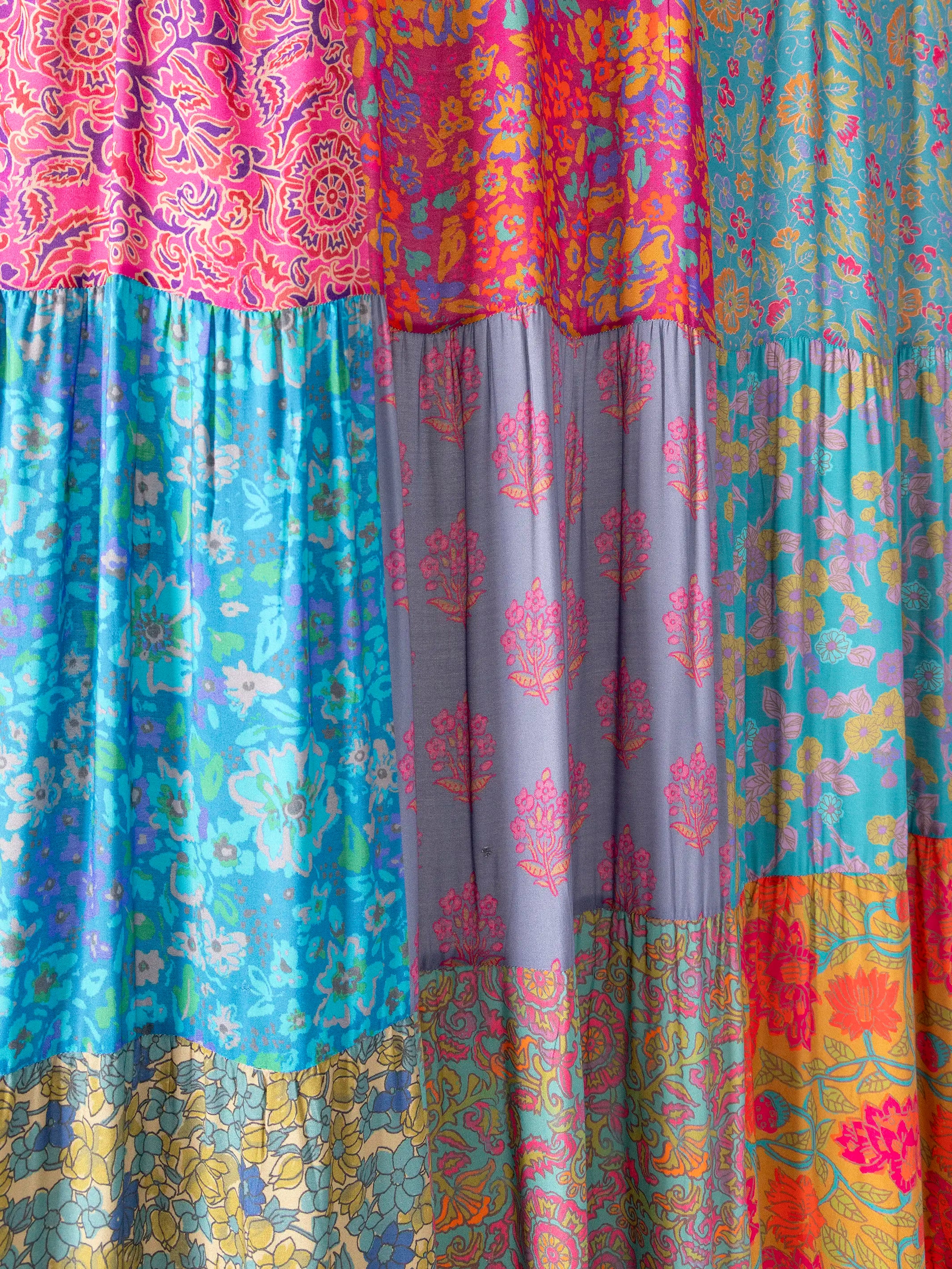 Patchwork Shower Curtain - Bright Zinnias