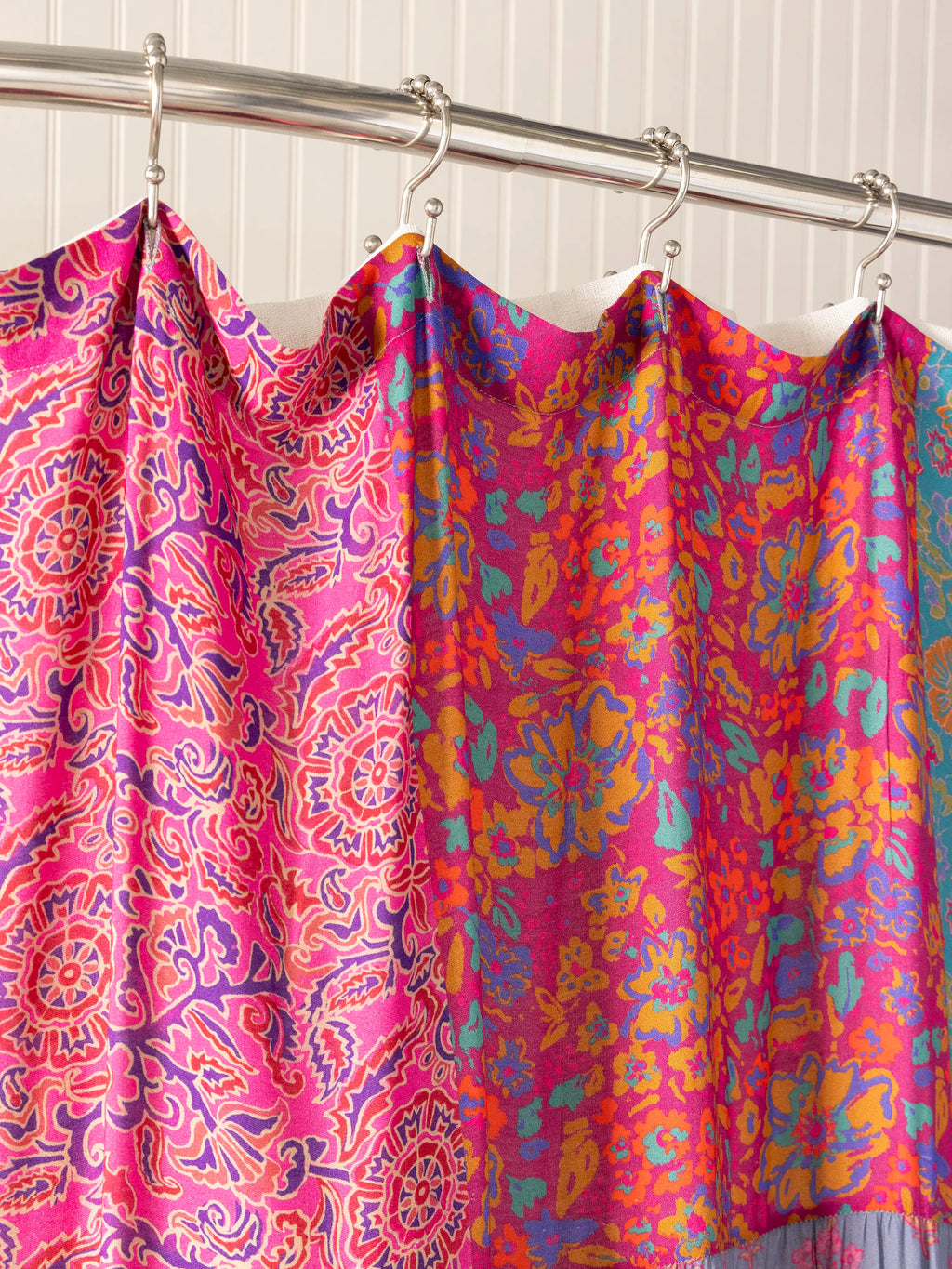 Patchwork Shower Curtain - Bright Zinnias