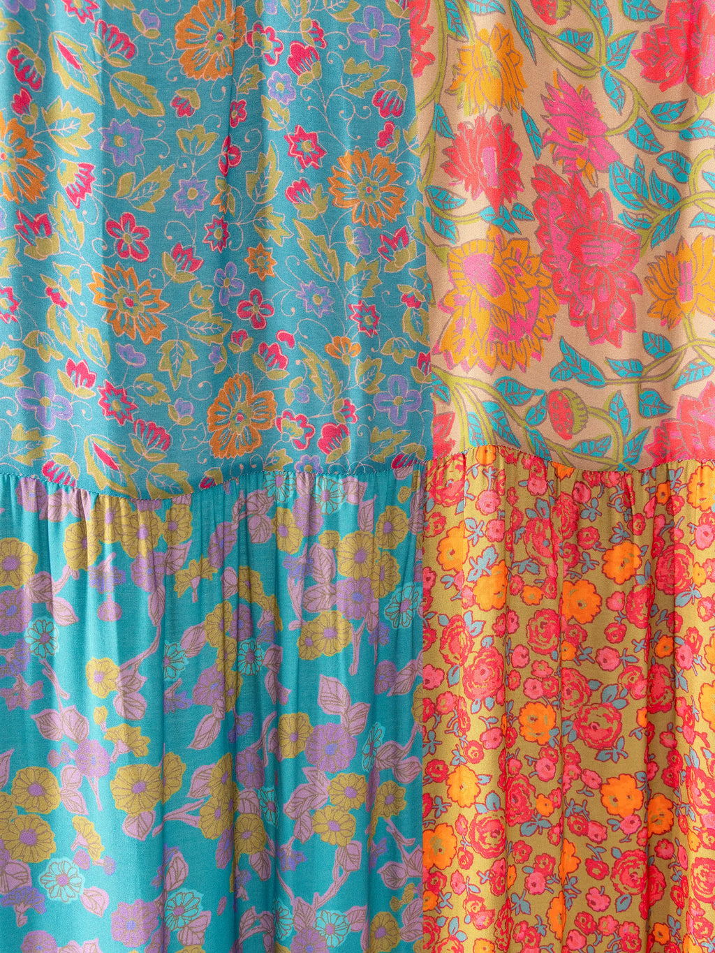 Patchwork Shower Curtain - Bright Zinnias
