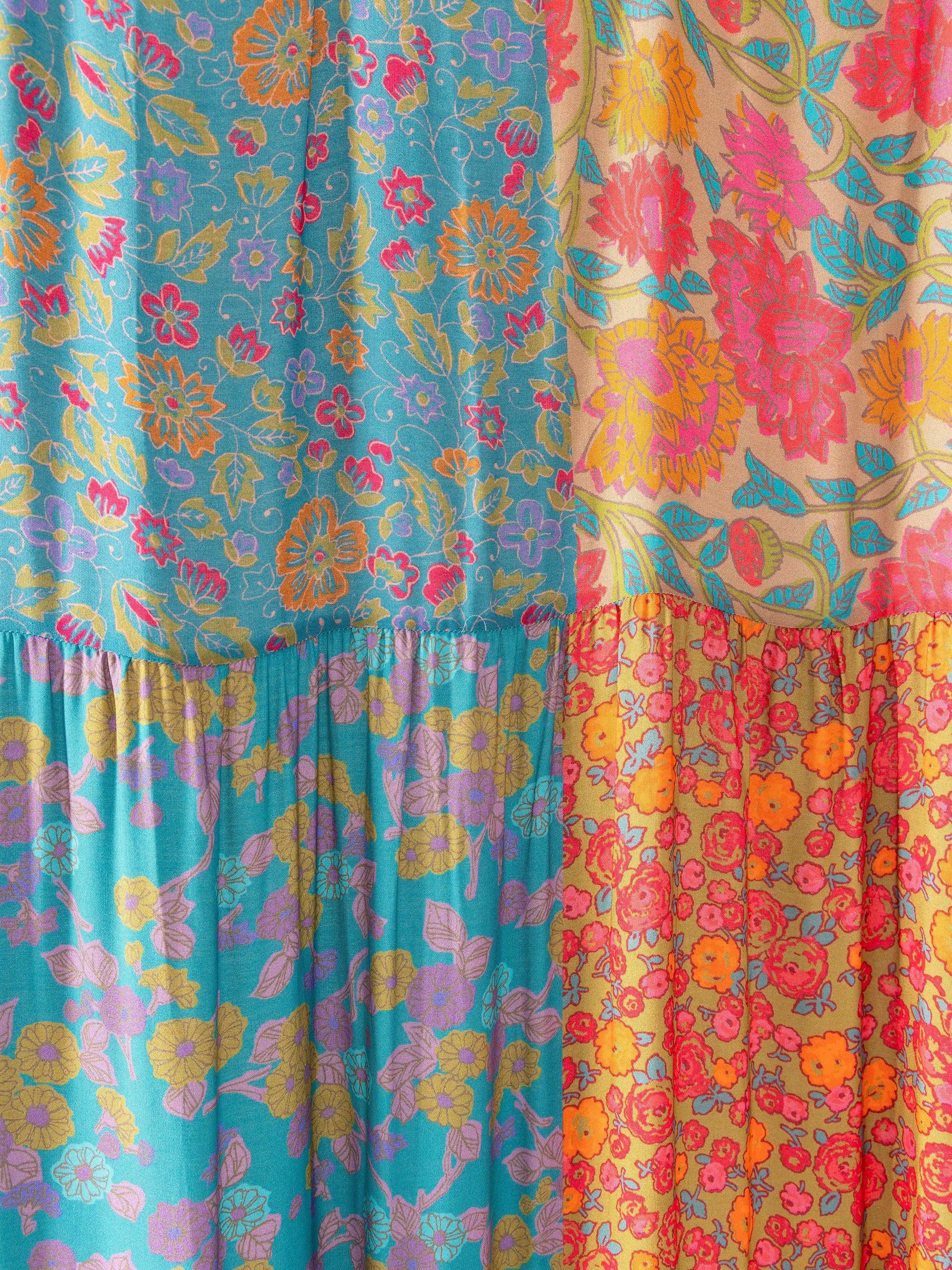 Patchwork Shower Curtain - Bright Zinnias