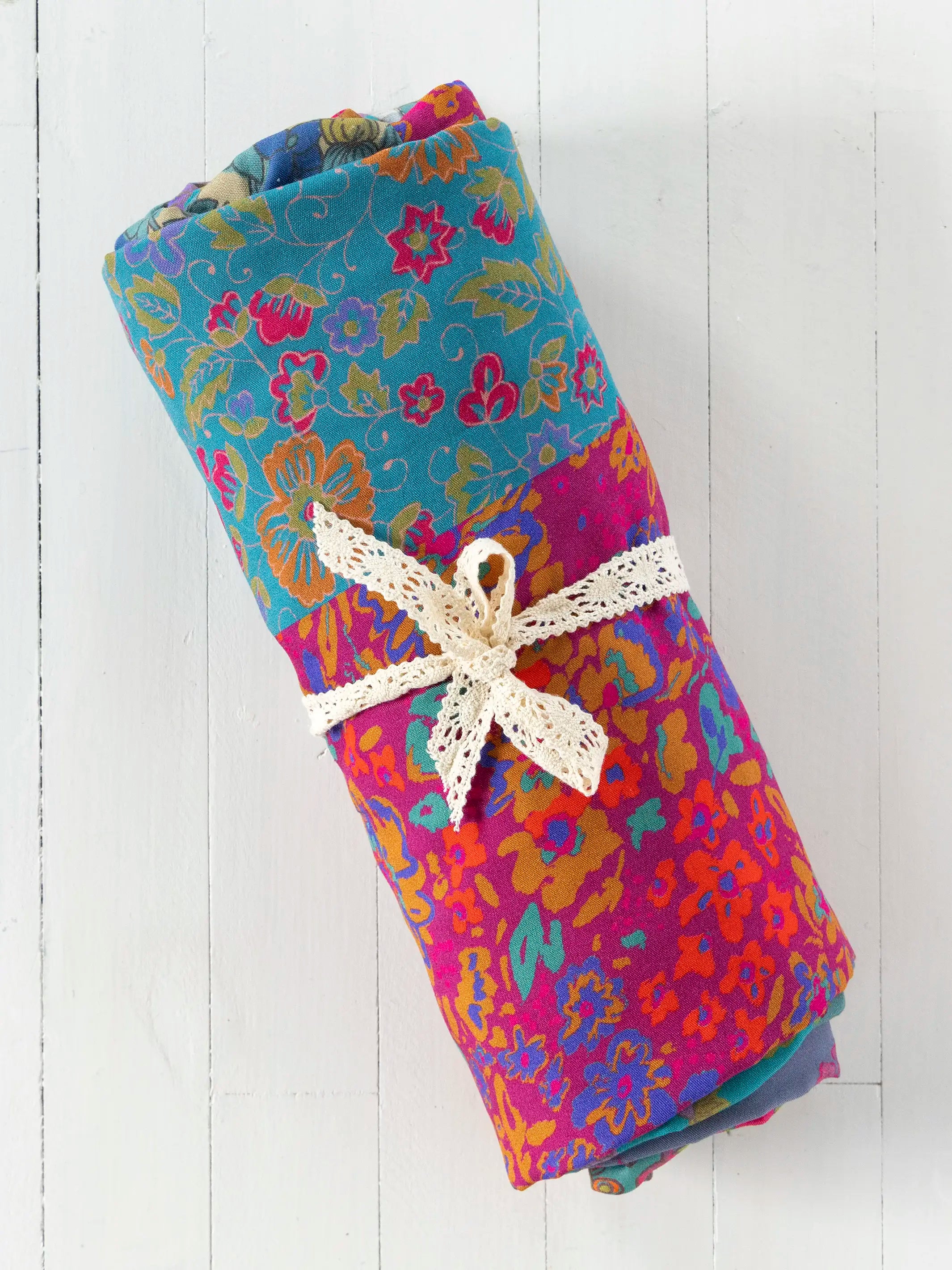 Patchwork Shower Curtain - Bright Zinnias