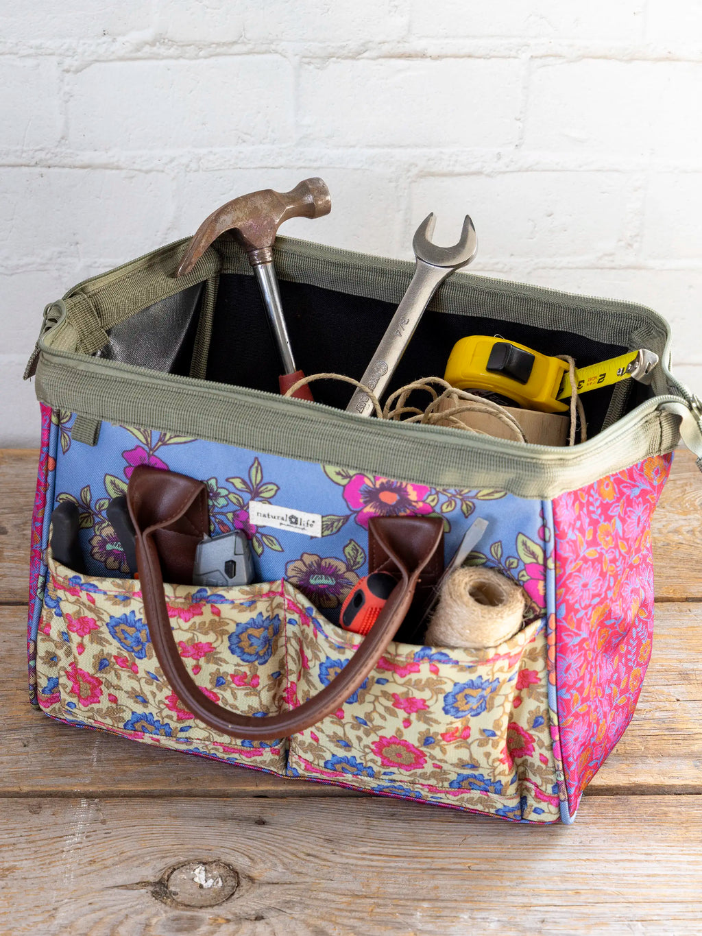 Mimi Zip Up Tool Bag - Blue Enchanted Wildflowers
