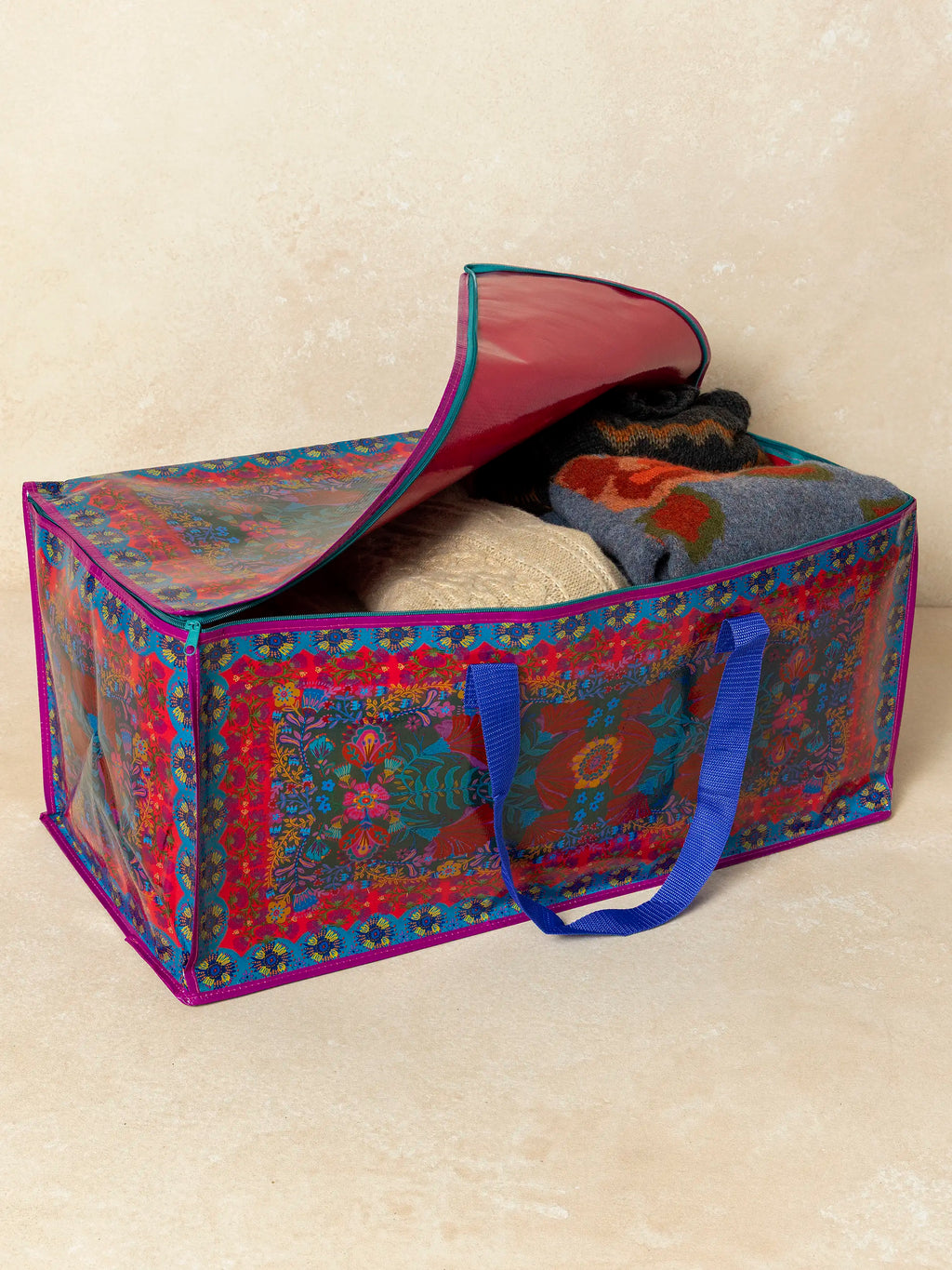 Better Than A Box Packing Tote, Set of 2 - Red Folk Flower