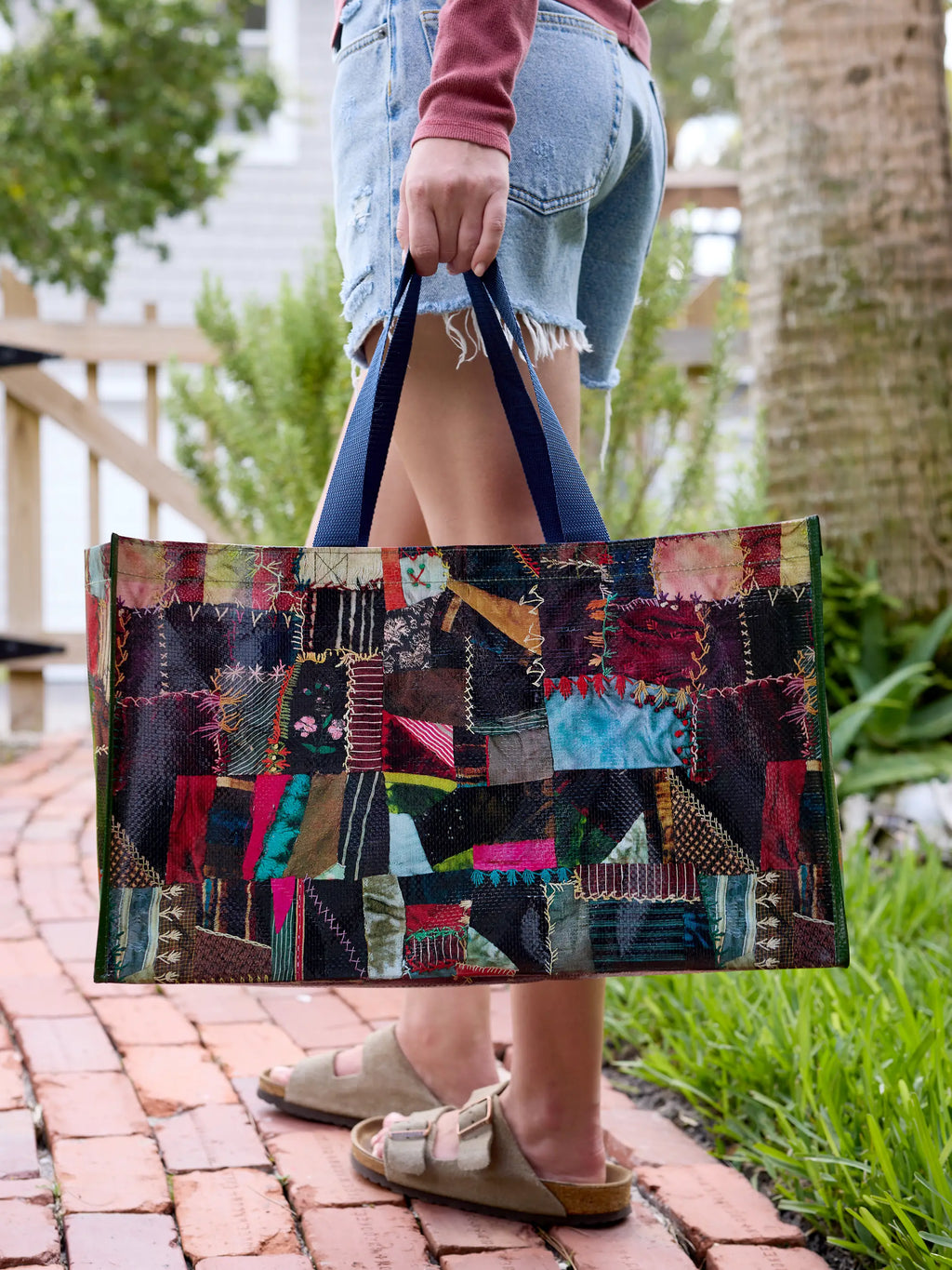 Carry All Happy Tote Bags, Set of 2 - Artisan Stitches Multi