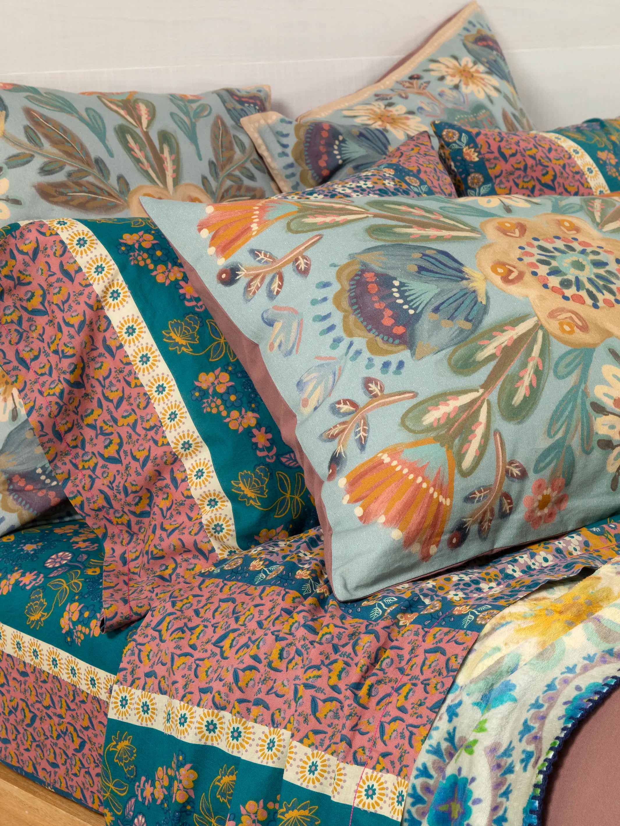 Catalina Cotton Euro Sham - Blue Mandala