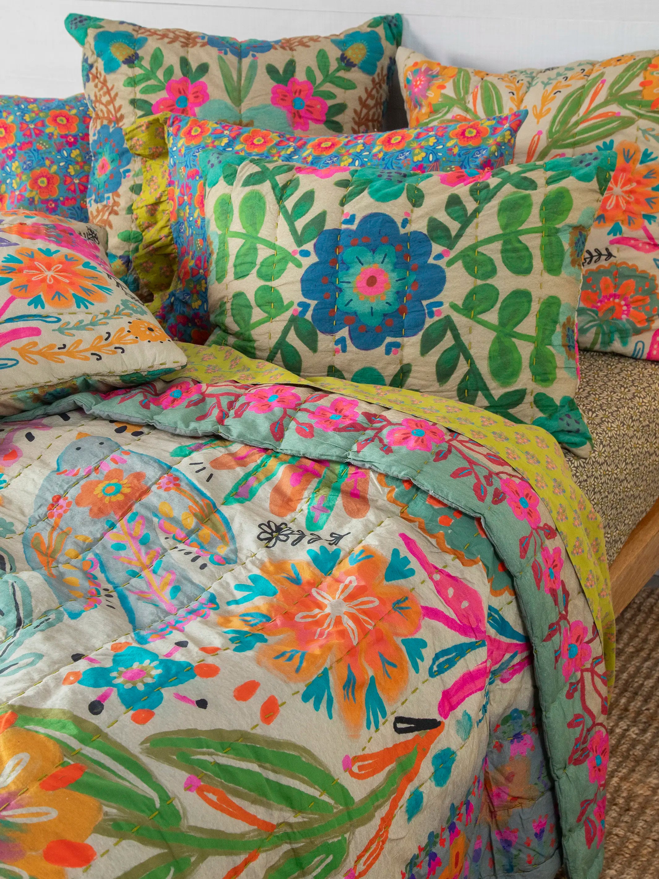 Bungalow Reversible Cotton Shams, Set of 2 - Free Spirit