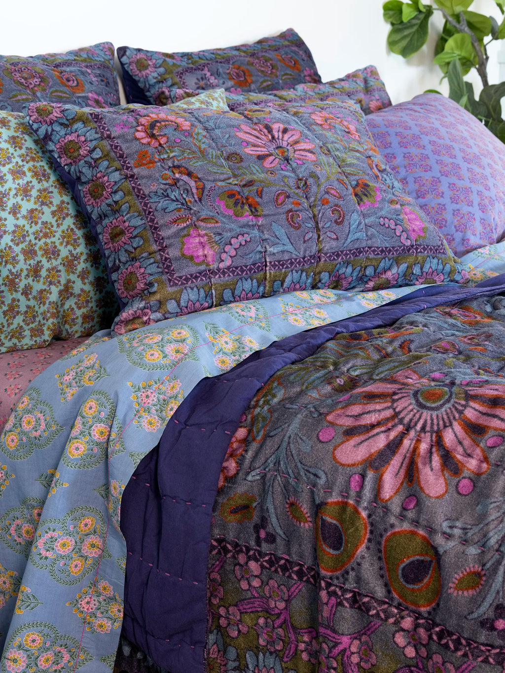 Mix & Match Cotton Pillowcase, Single - Jewel Stamp