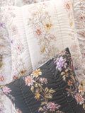 Bungalow Reversible Cotton Euro Sham - Ivory Dahlia Rows