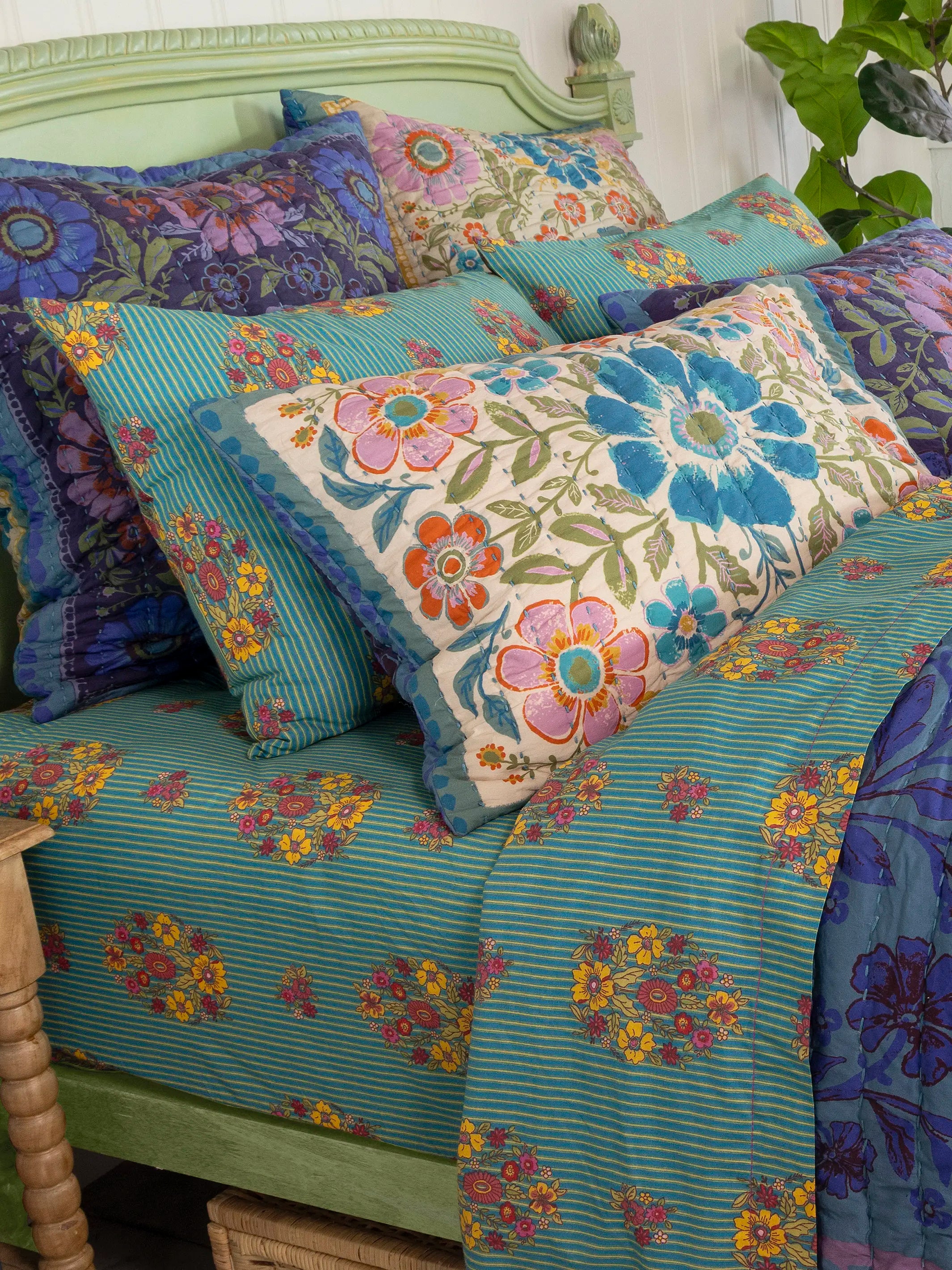 Mix & Match Cotton Pillowcase, Single - Jaipur Stripe