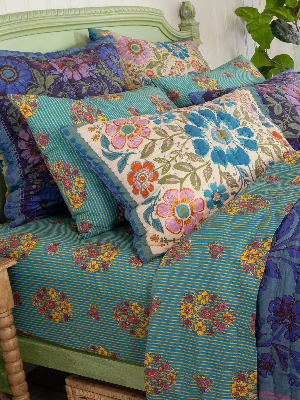 Mix & Match Cotton Fitted Sheet - Jaipur Stripe
