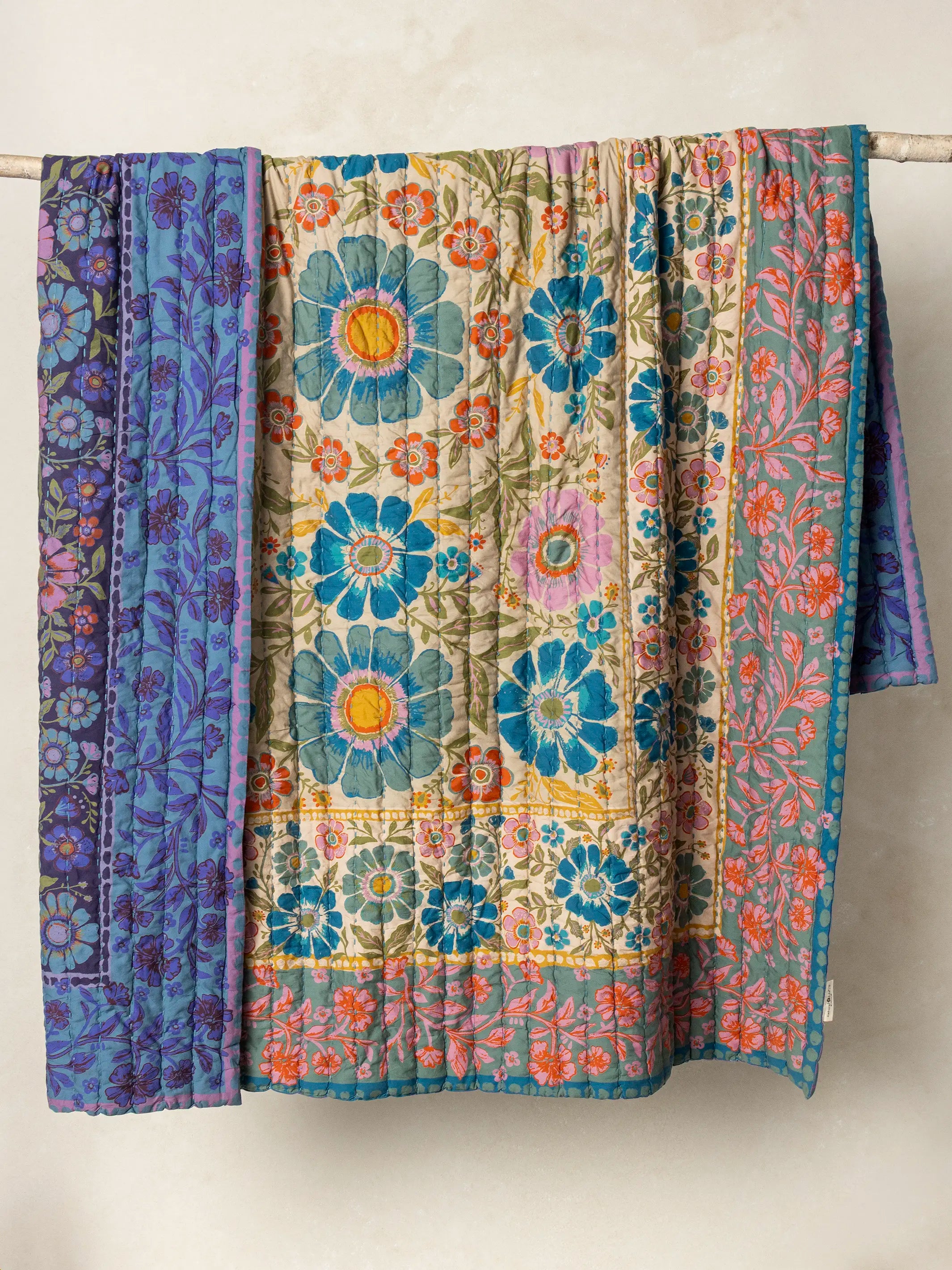 Bungalow Reversible Cotton Quilt - Flower Spell Bandana