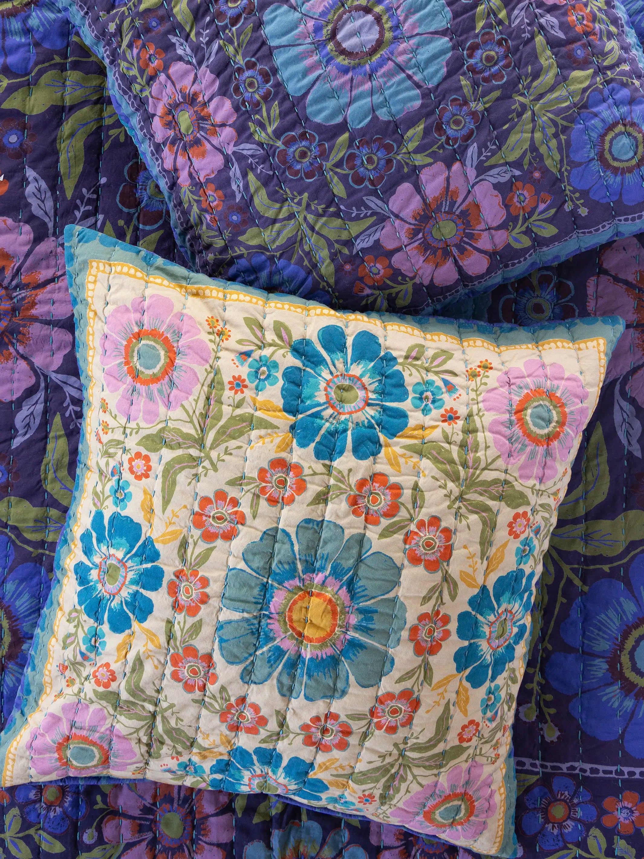 Bungalow Reversible Cotton Euro Sham - Flower Spell Bandana