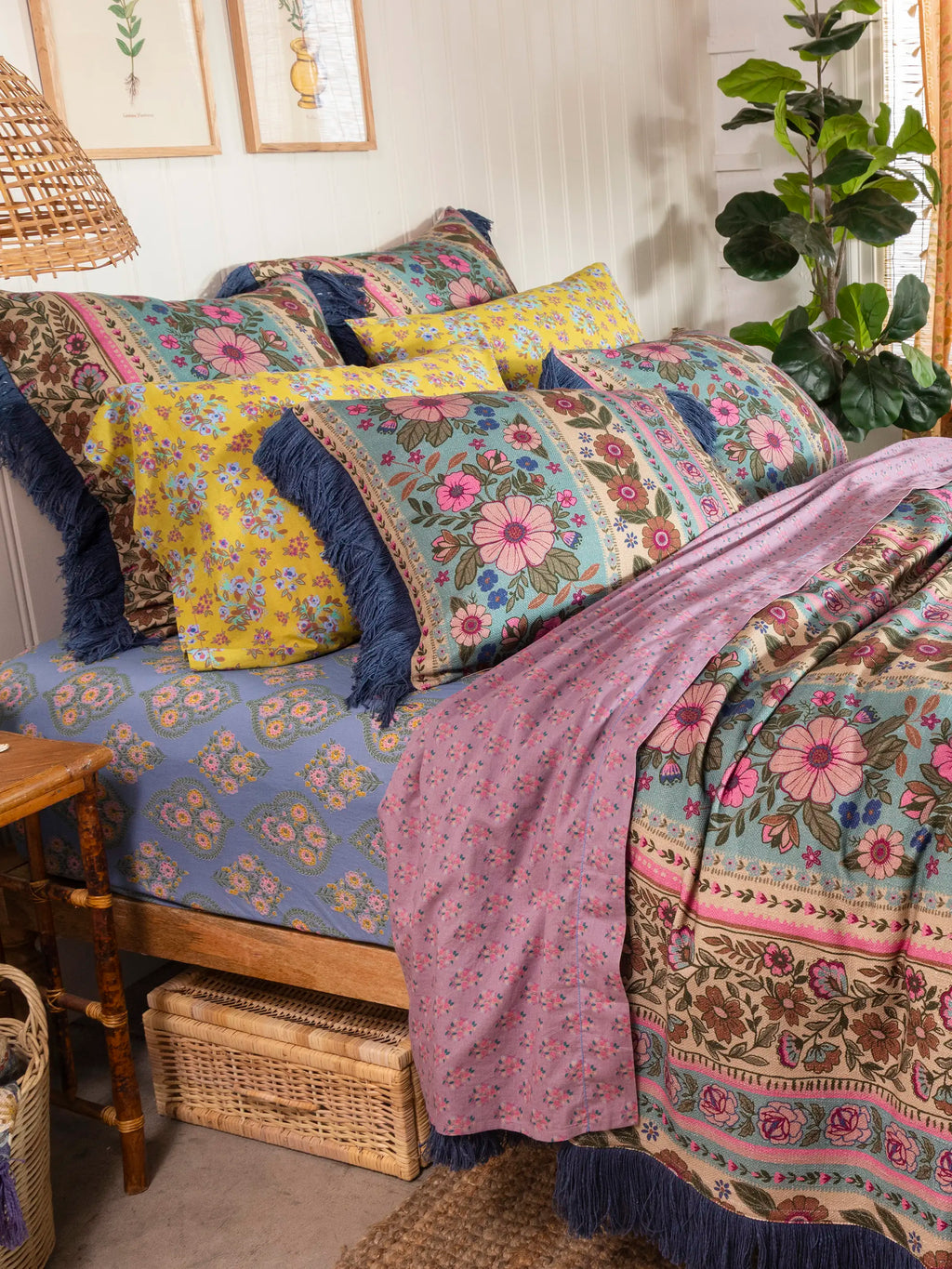 Boho Fringe Euro Sham - Florence Border