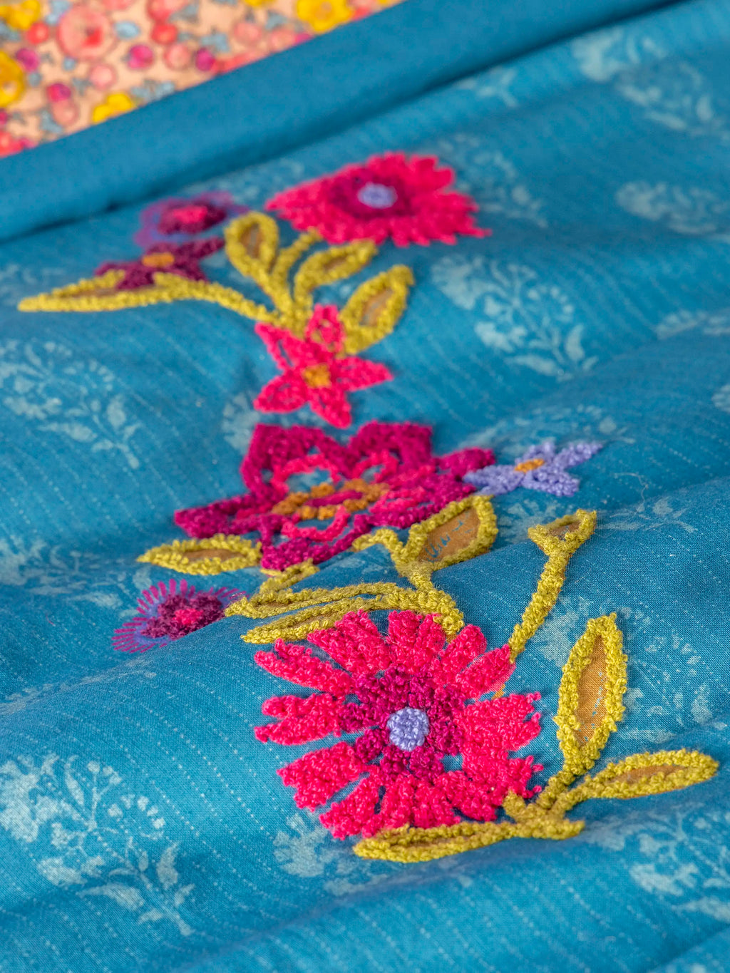 Catalina Cotton Euro Sham - Block Stamp Indigo