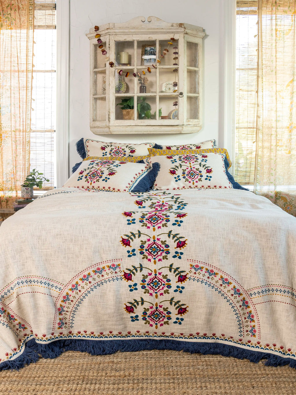 Cotton Slub Tufted Bedspread - Cream