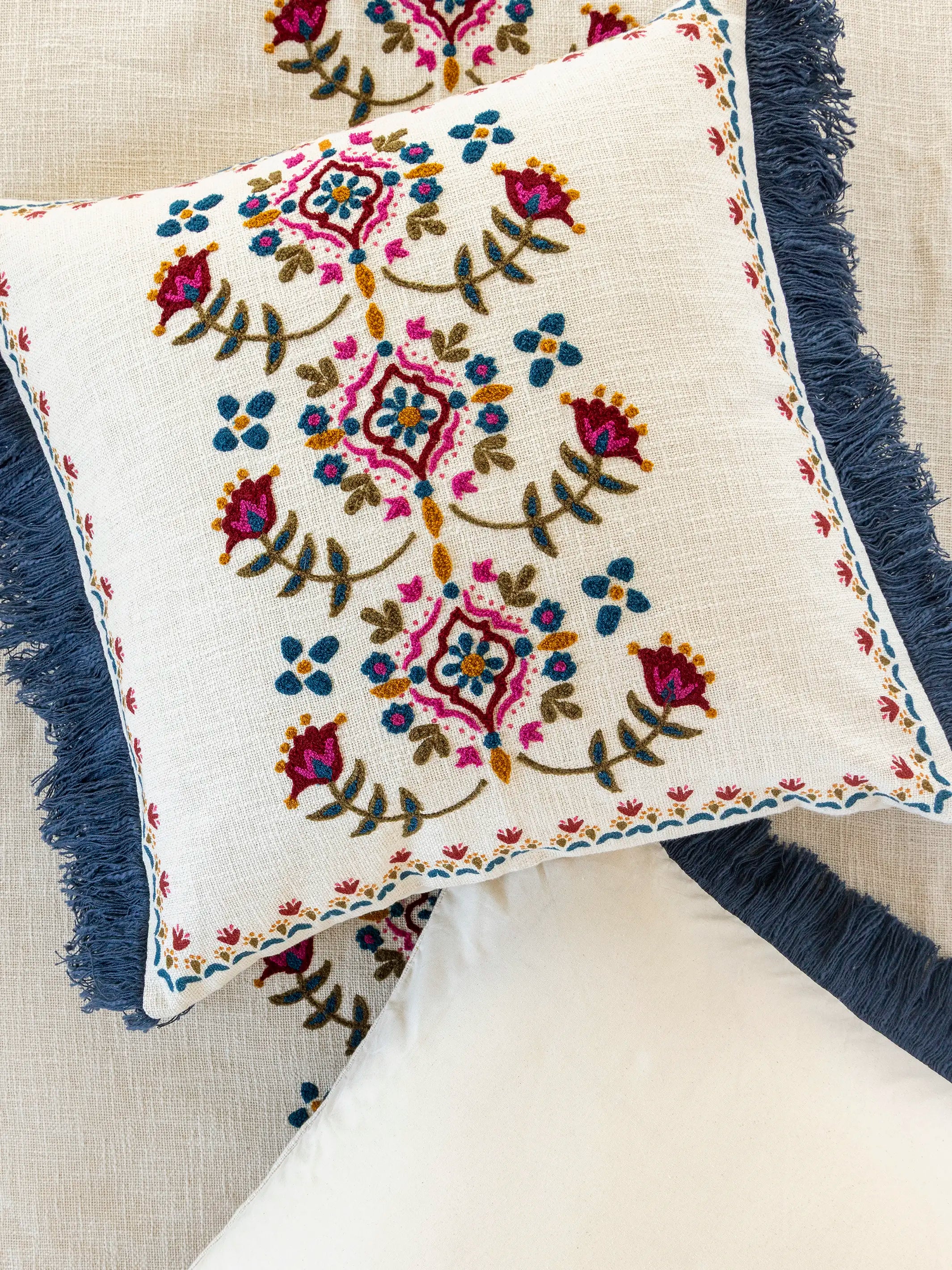 Cotton Slub Tufted Euro Sham - Cream