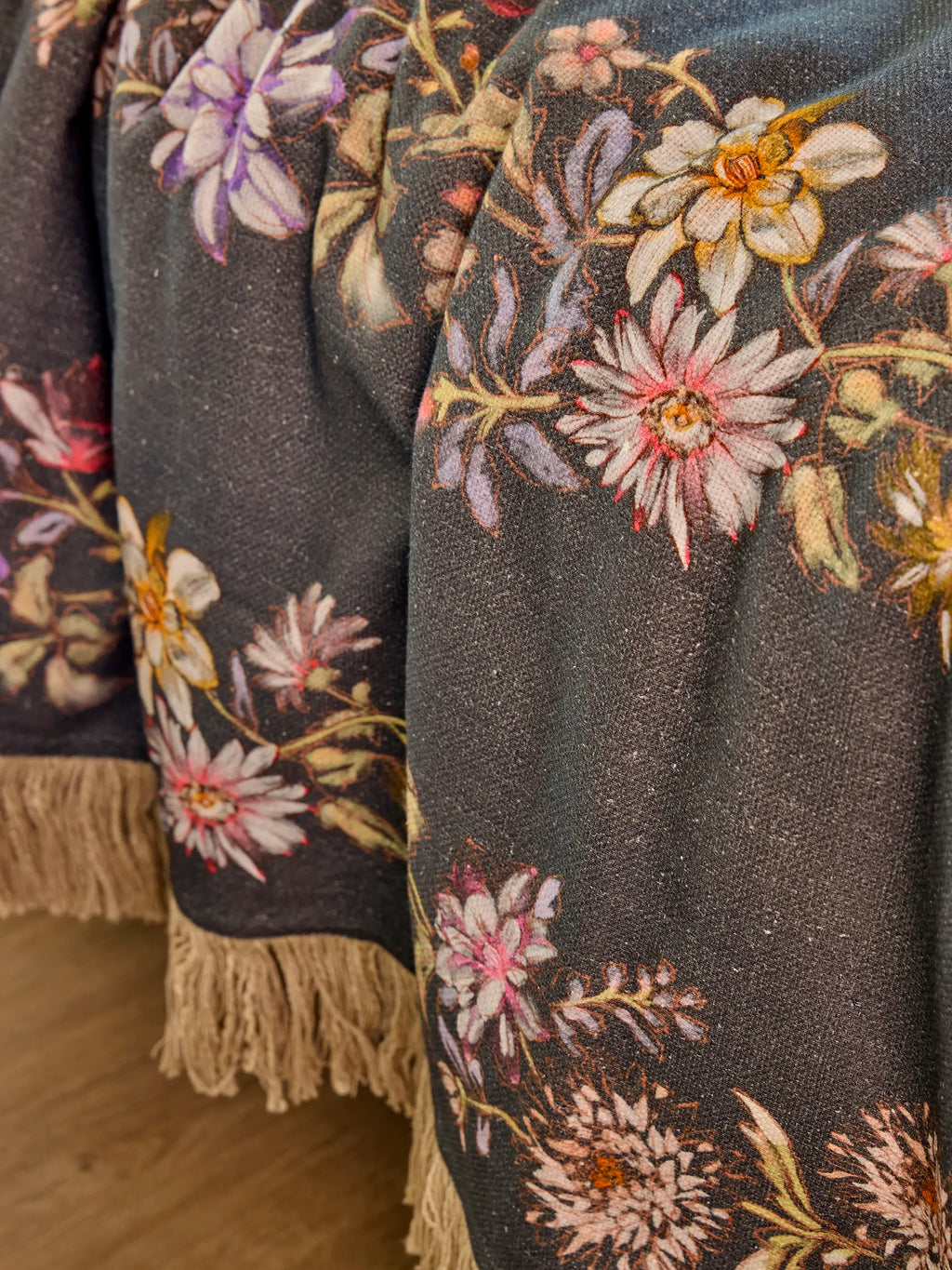 Boho Fringe Bedspread - Dahlia Rows Chocolate