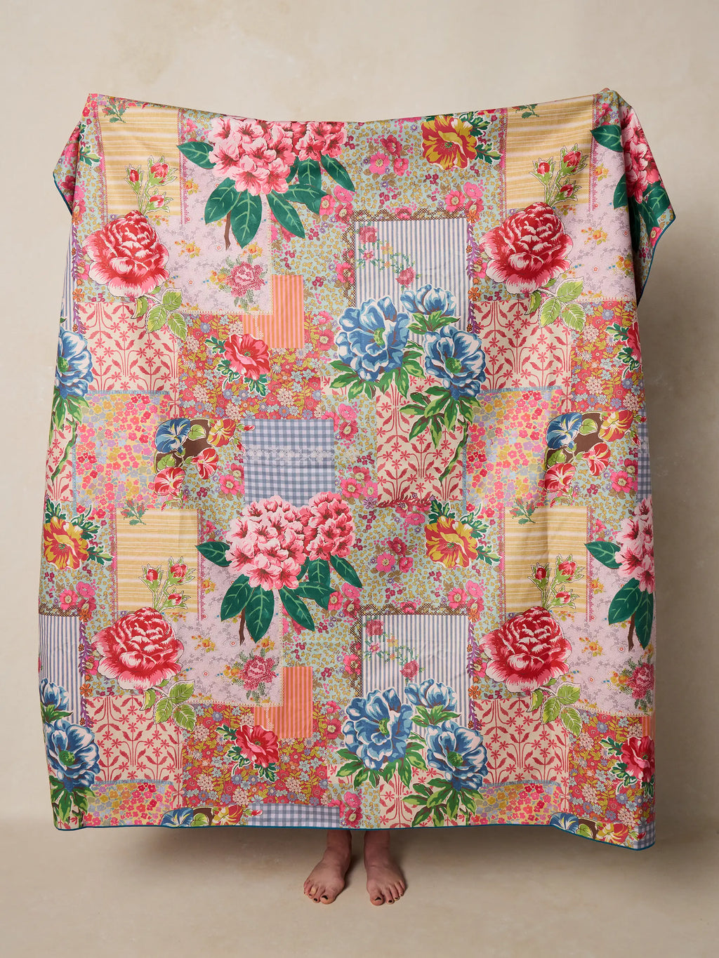 XL Double-Sided Microfiber Beach Towel - Teal Boho Border