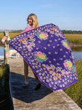 XL Double-Sided Microfiber Beach Towel - Tropic Bandana Navy