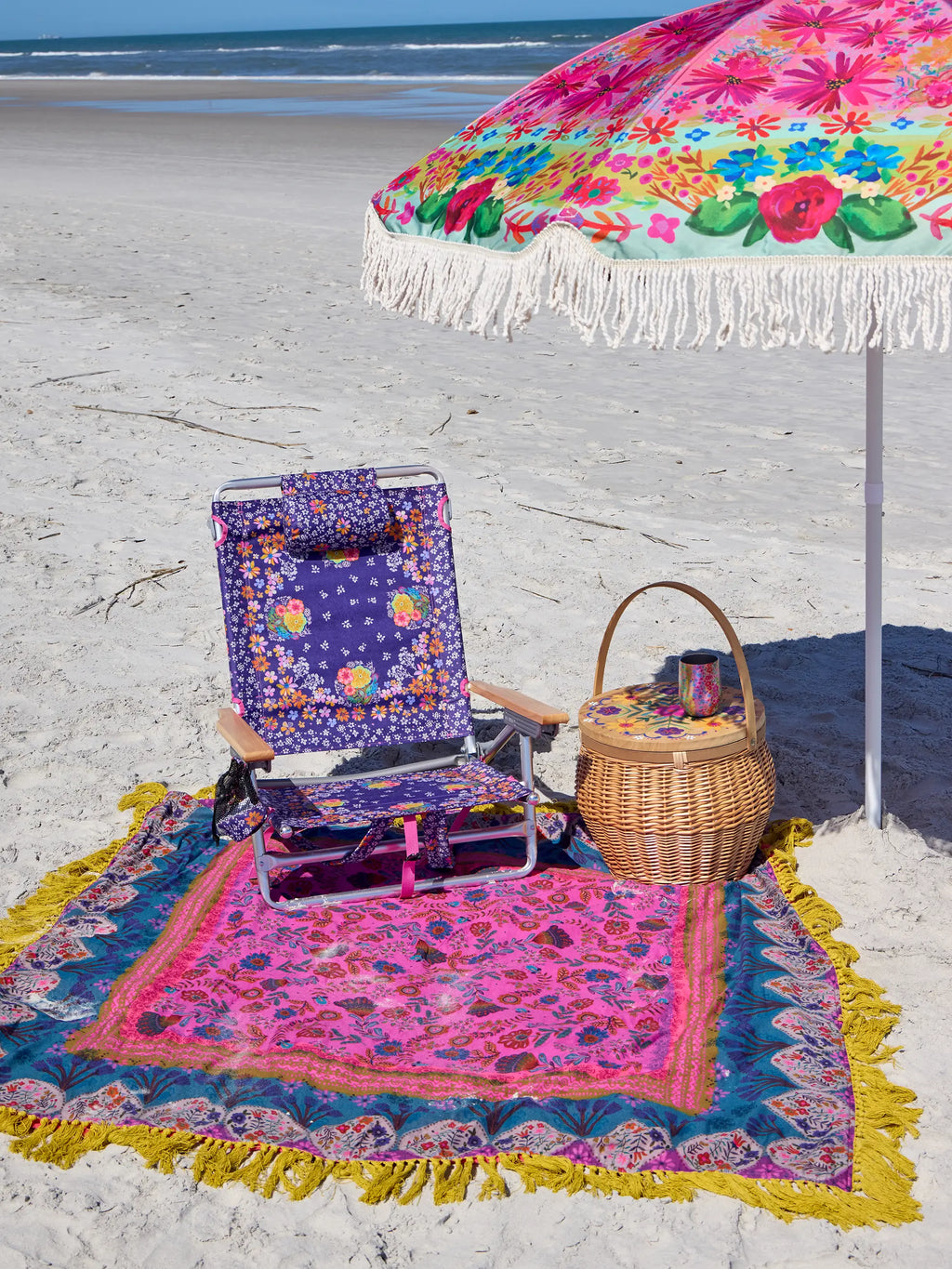 XL Shabana Beach Towel - Hot Pink Borders