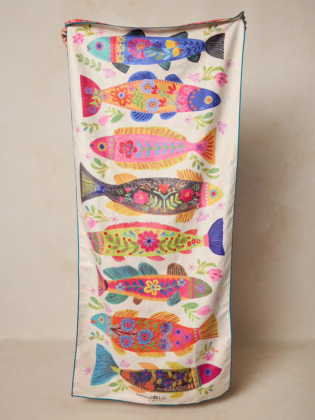 Double-Sided Microfiber Beach Towel - Fish