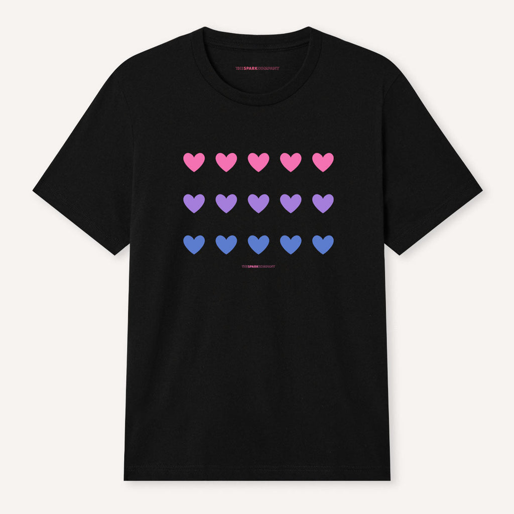 Bisexual Hearts LGBTQ+ Pride T-Shirt