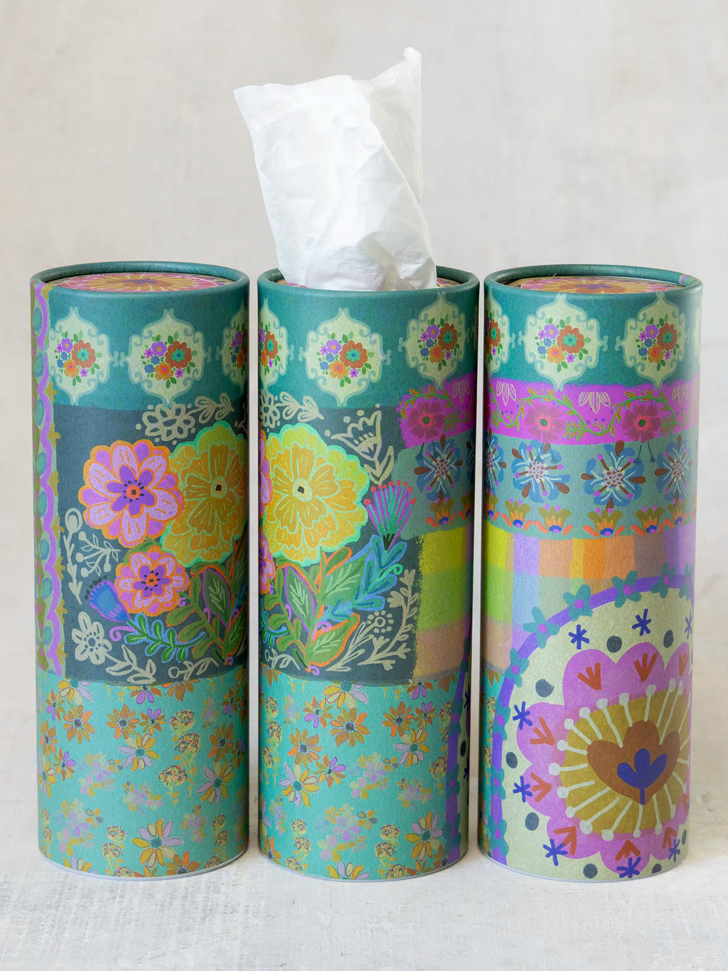 Car Tissues, Set of 3 - Floral Patchwork