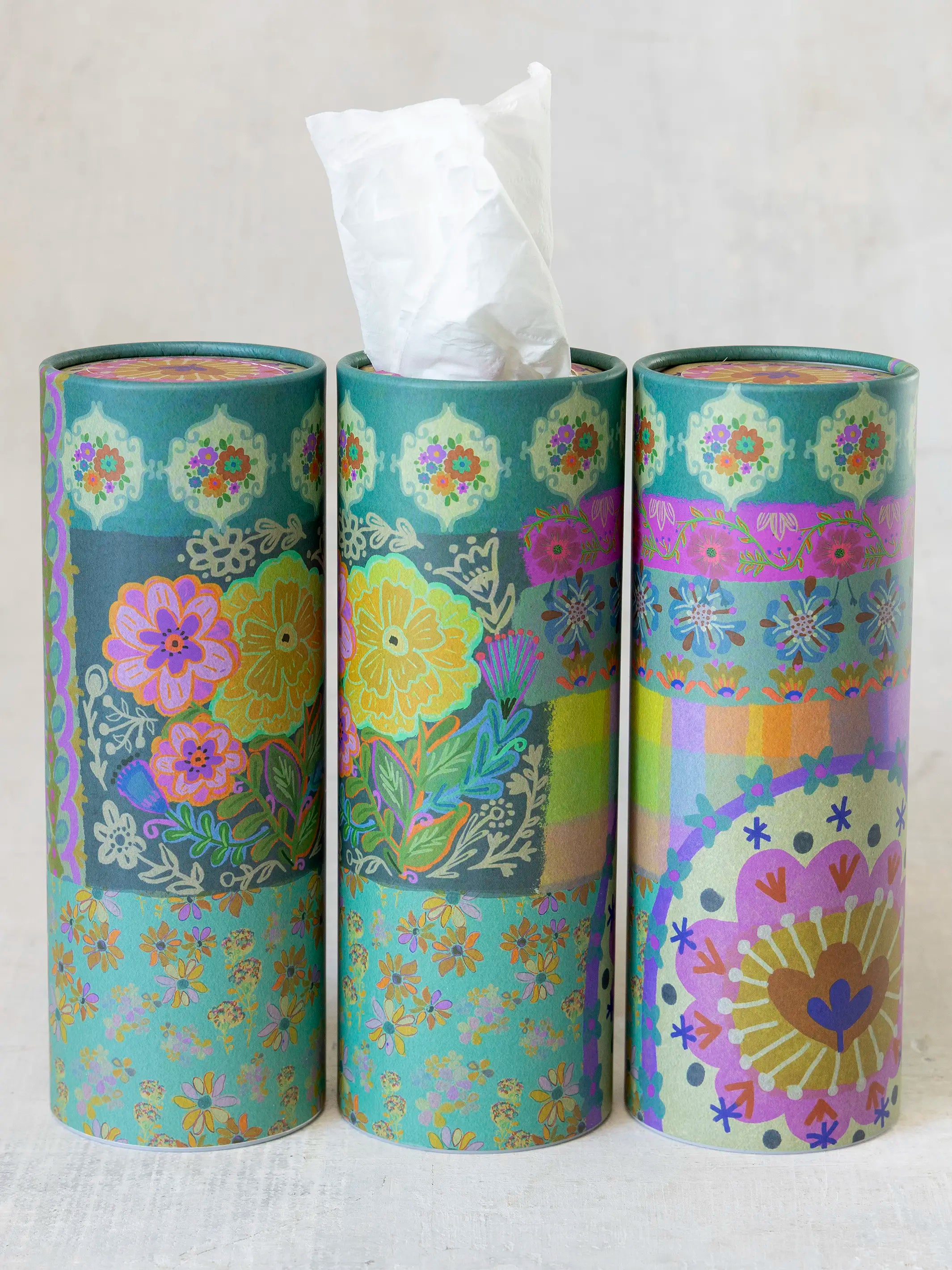 Car Tissues, Set of 3 - Floral Patchwork
