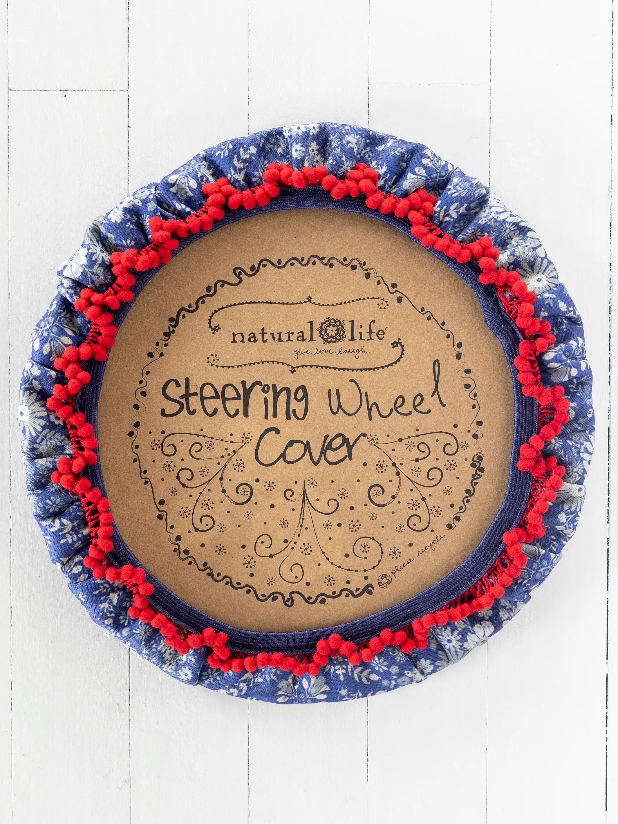 Steering Wheel Cover, 15 - Diamond Bandana Navy