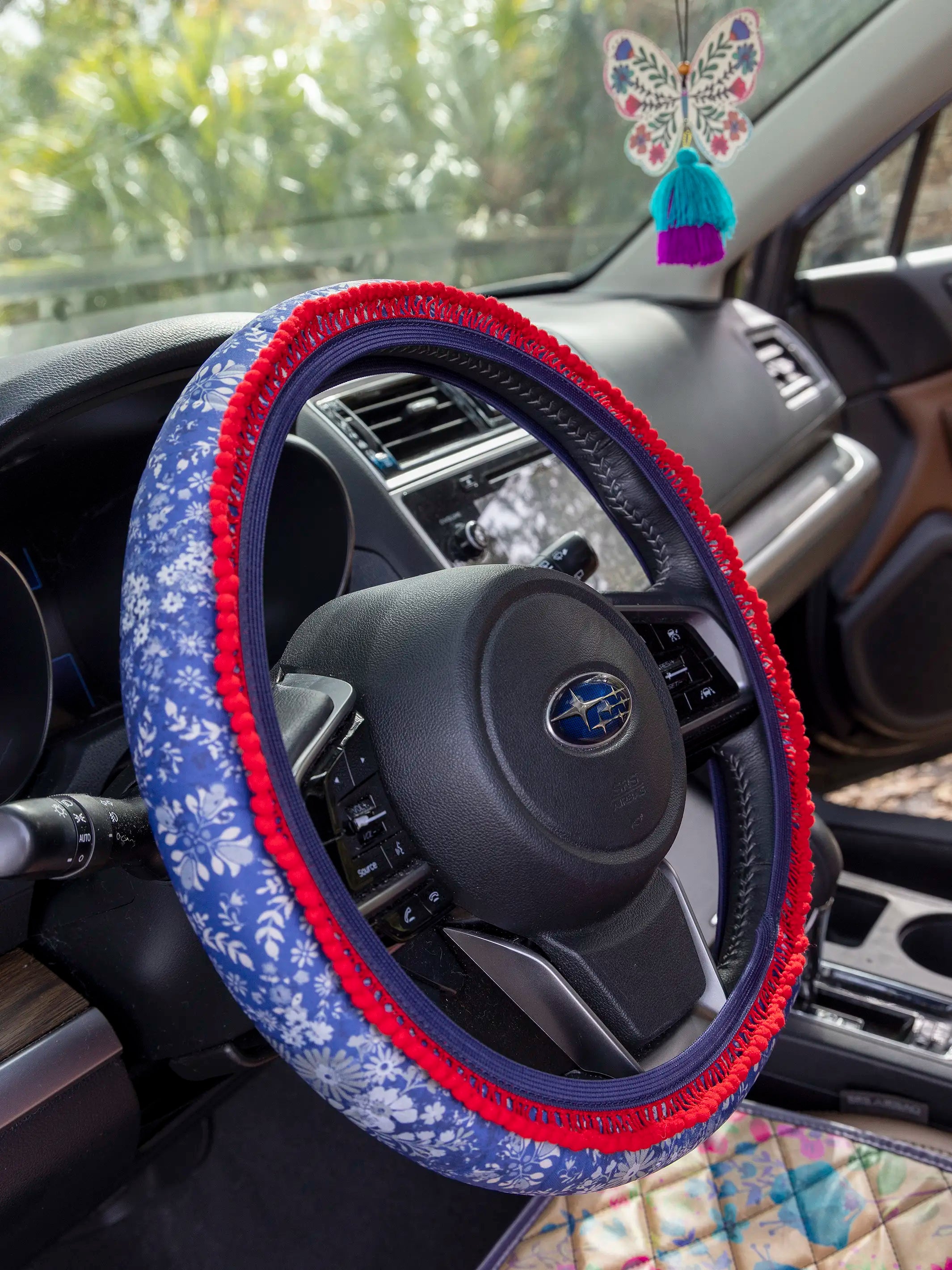 Steering Wheel Cover, 15 - Diamond Bandana Navy