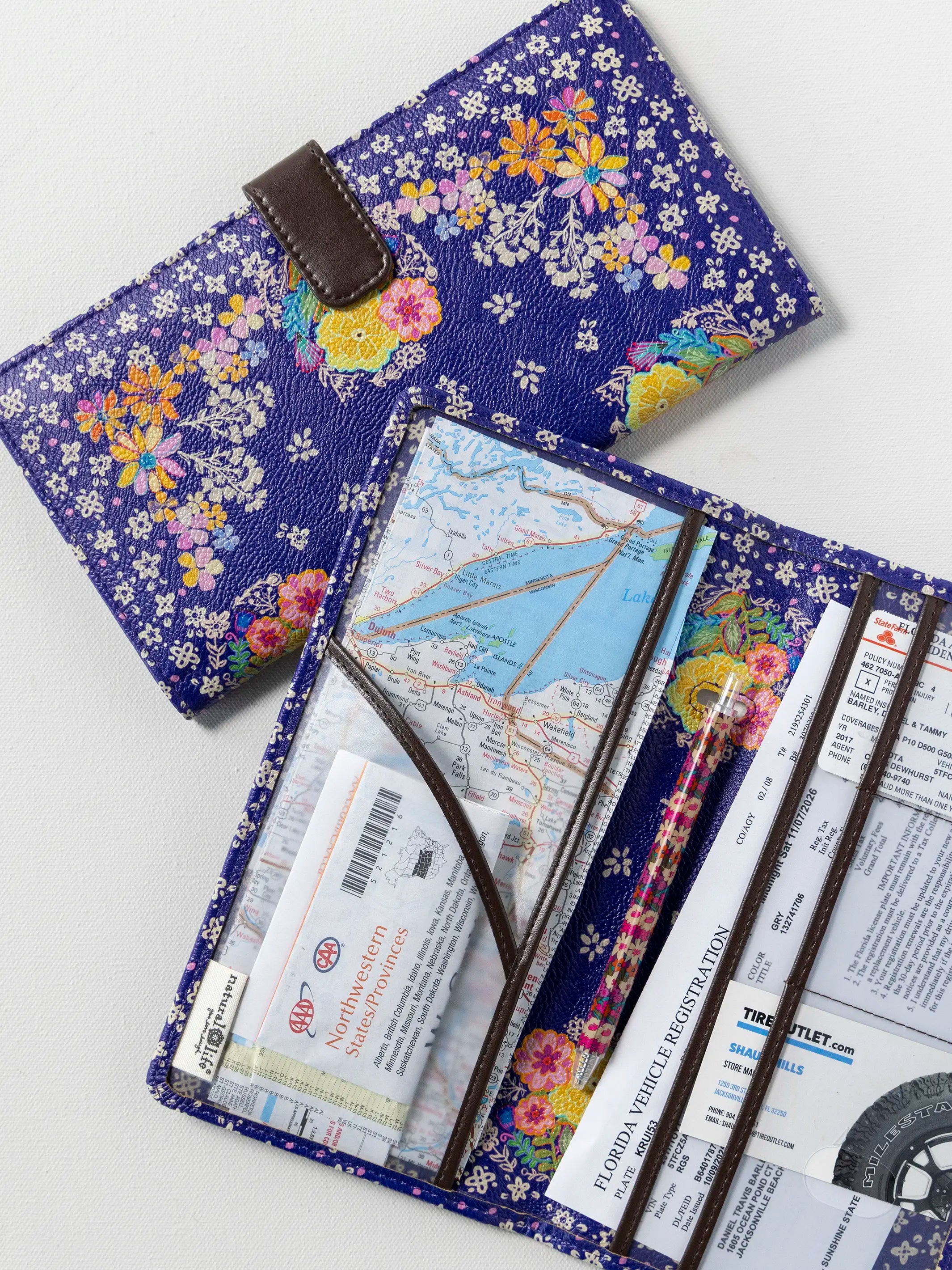 Car Document Holder - Tropic Bandana Navy