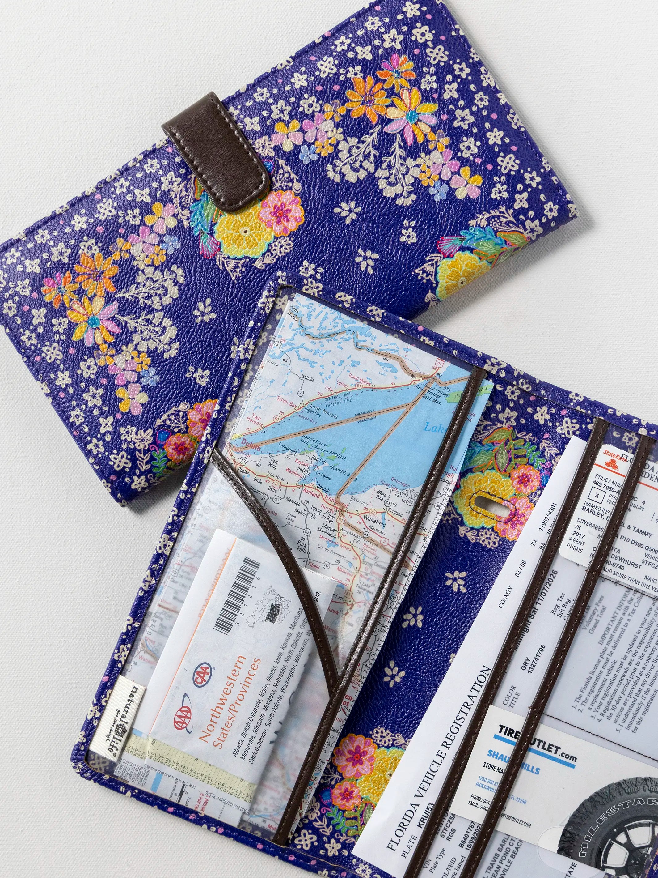 Car Document Holder - Tropic Bandana Navy