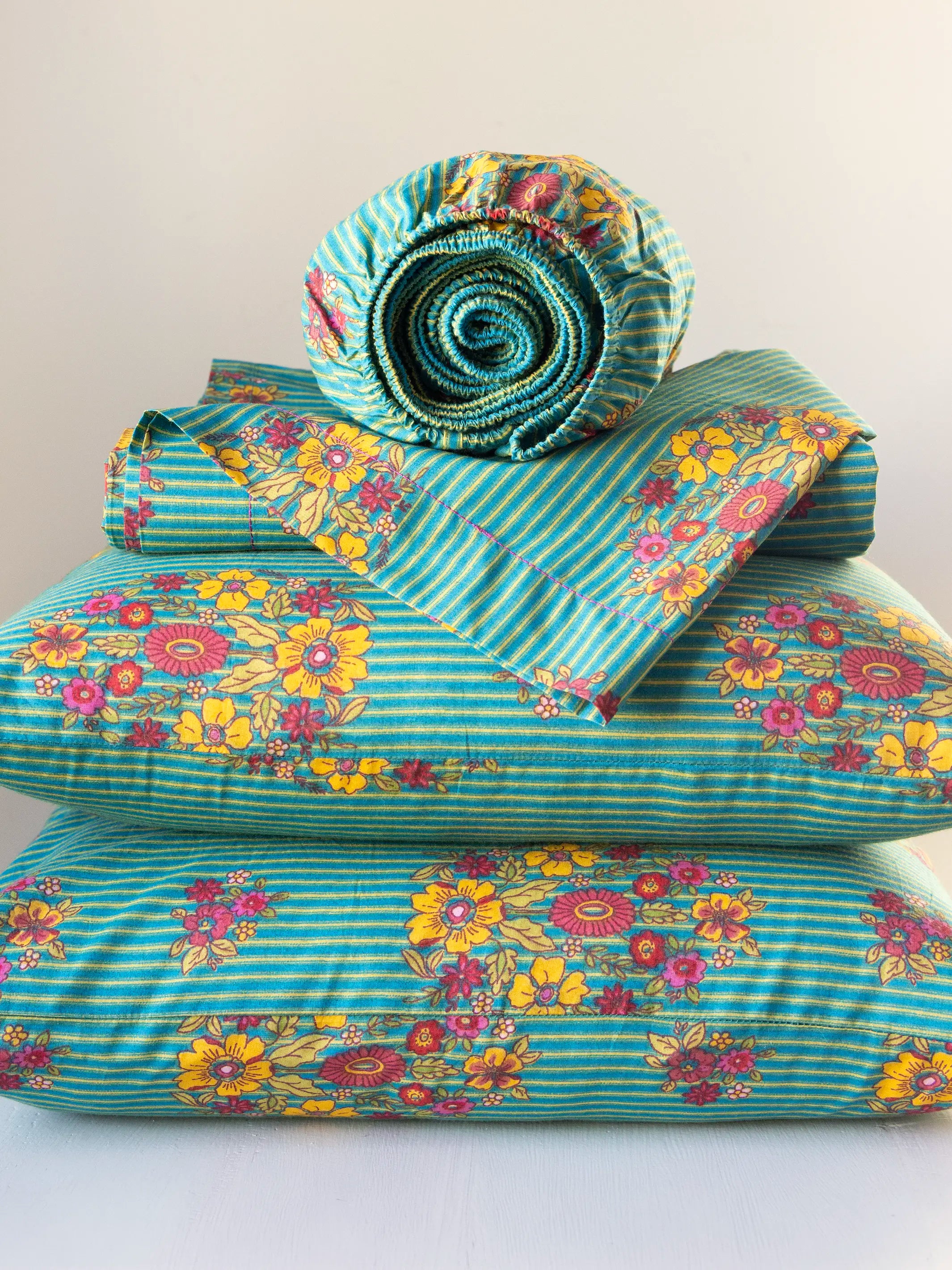 Mix & Match Cotton Fitted Sheet - Jaipur Stripe