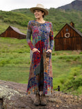 Stevie ButterSoft Knit Maxi Dress - Blue Patchwork