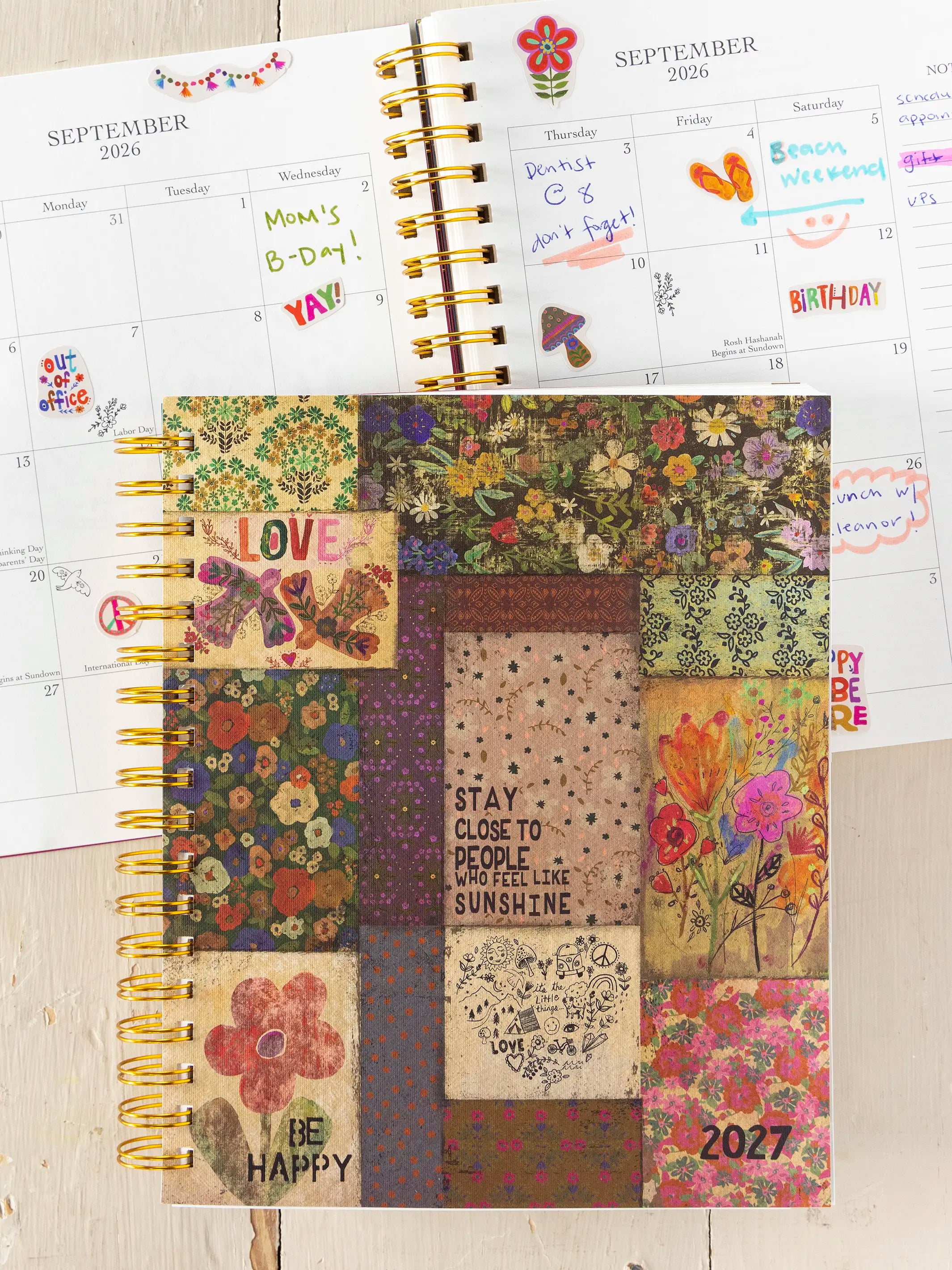 2026-27 17 Month Planner - Patchwork Be Happy