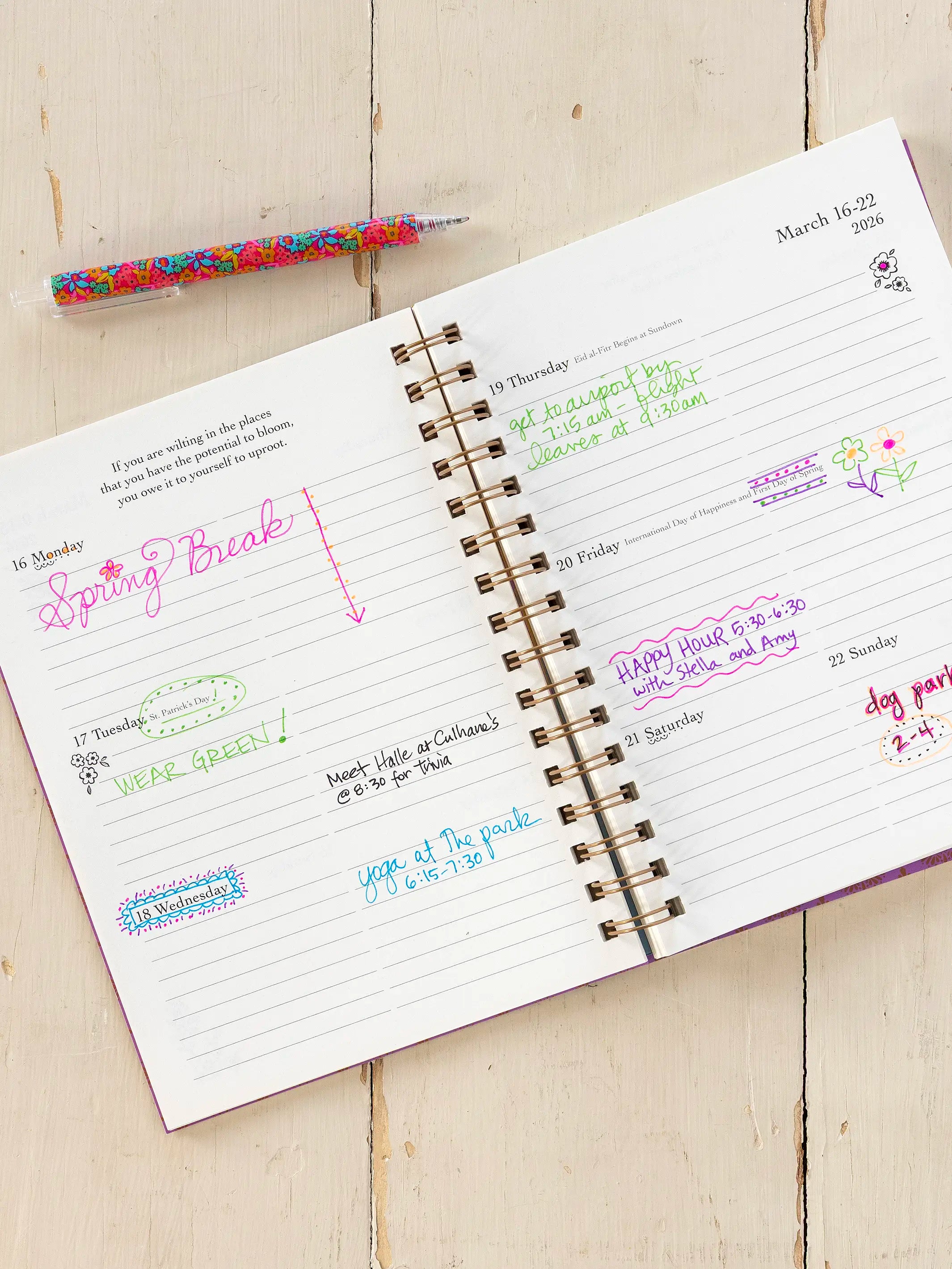 2026-27 17 Month Planner - Patchwork Be Happy