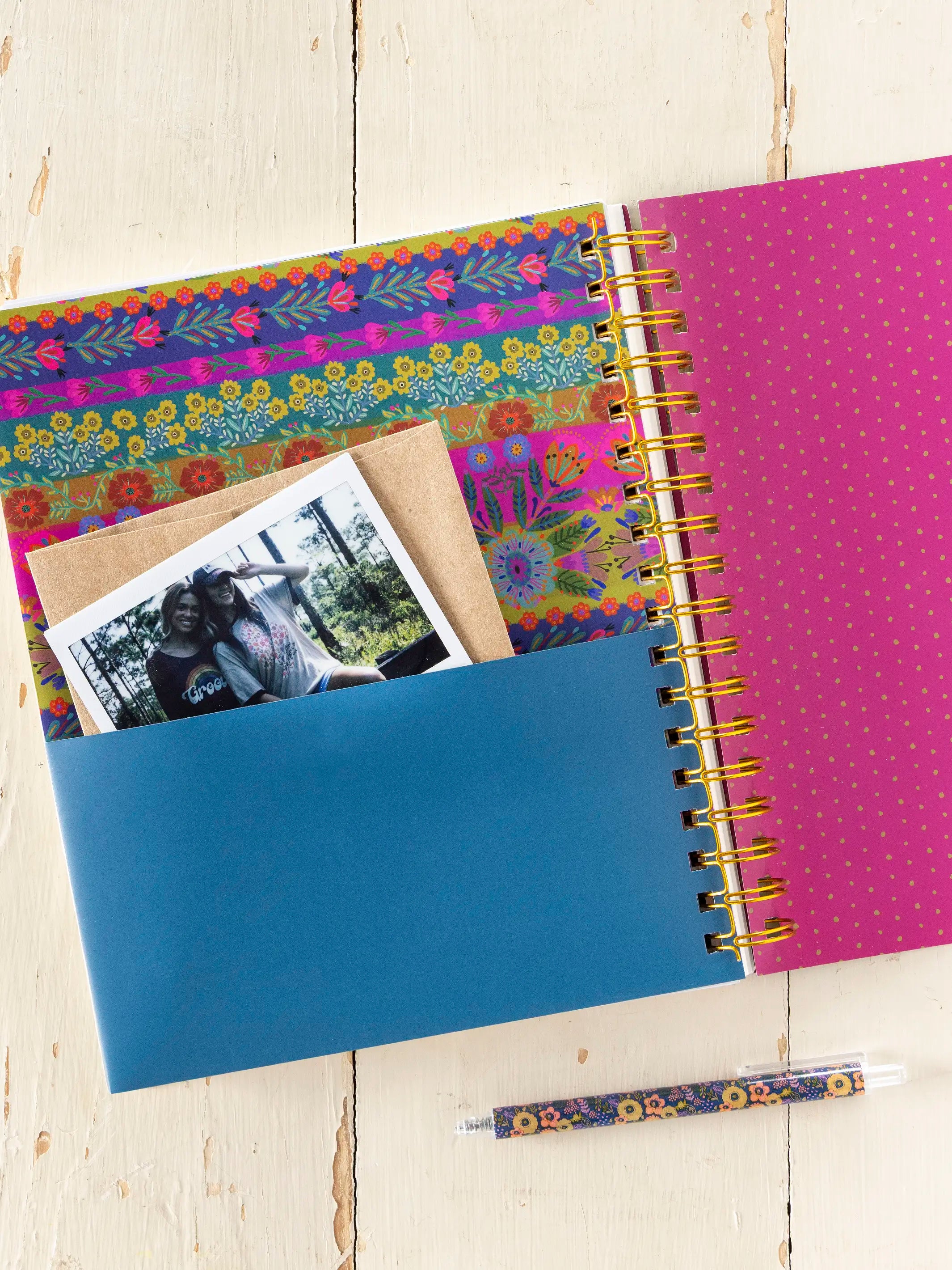 2026-27 17 Month Planner - Teal Folk Flower