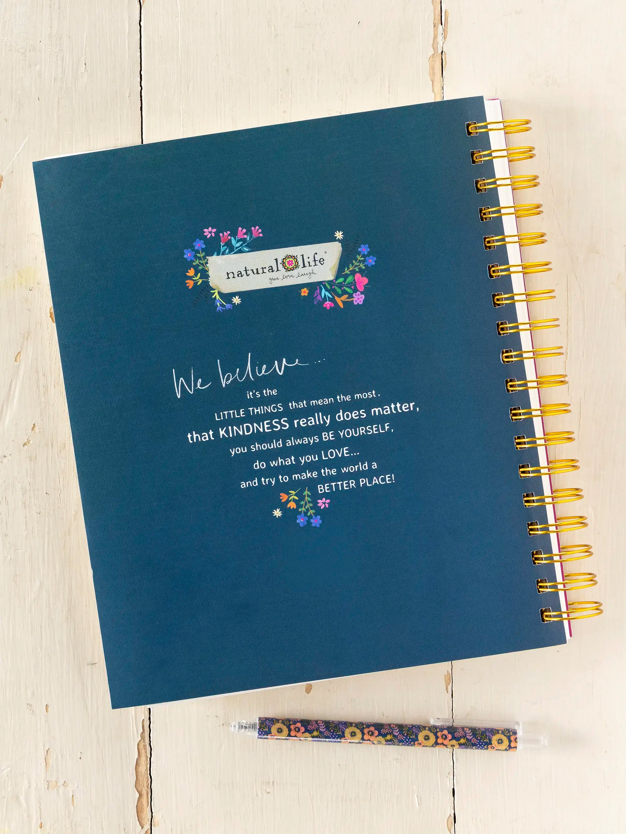 2026-27 17 Month Planner - Teal Folk Flower