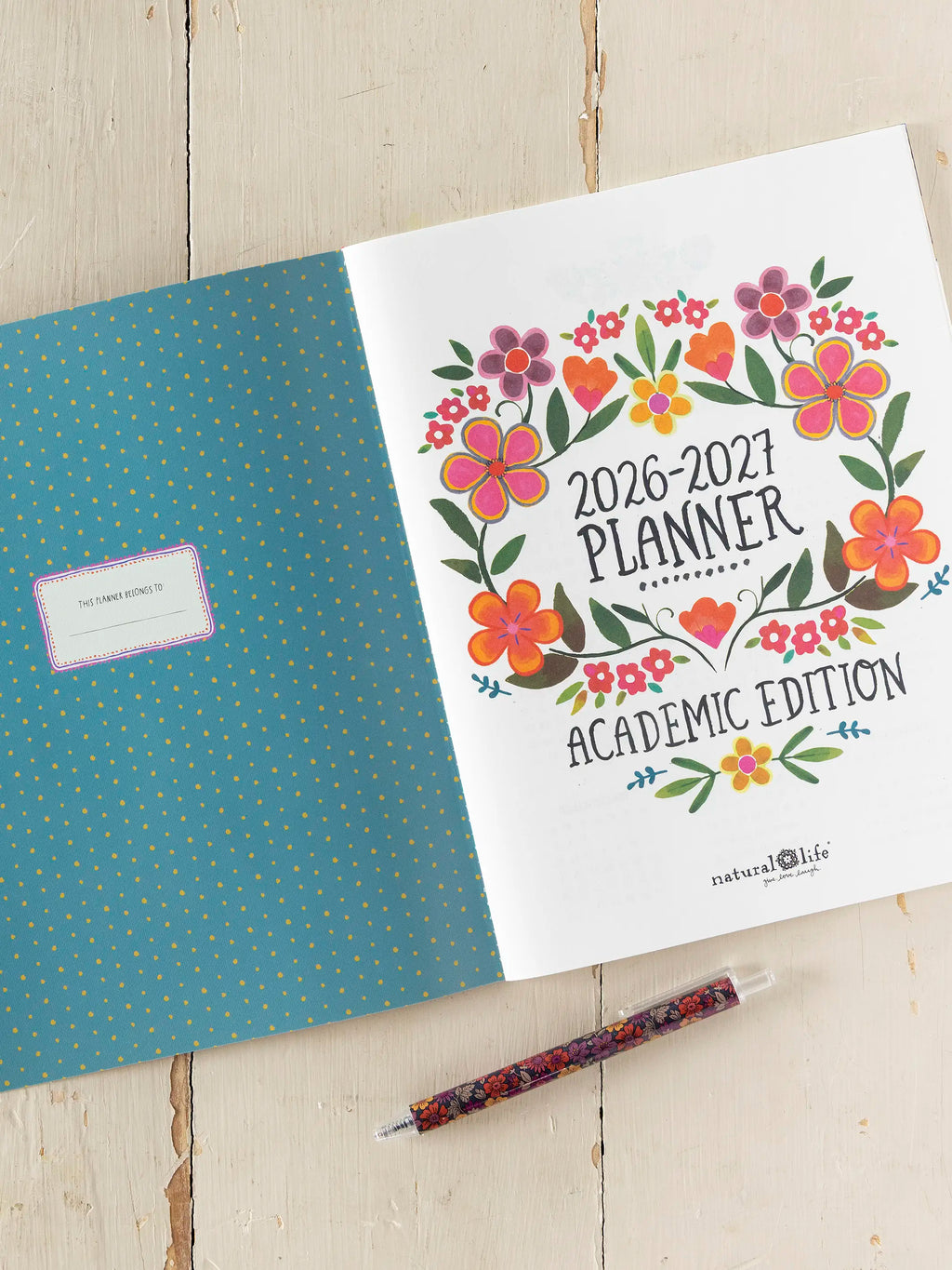 2026-27 Academic Planner - Turquoise Patchwork