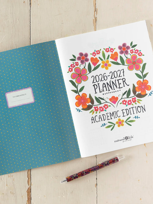 2026-27 Academic Planner - Turquoise Patchwork