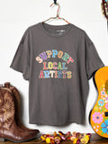 Take It In Cotton Applique Tee - Support Local Artists
