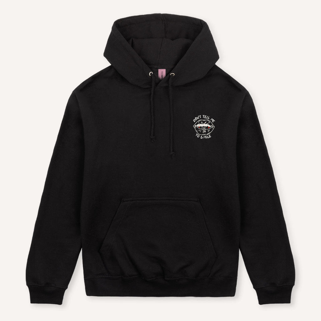 Don't Tell Me To Smile Halloween Embroidered Hoodie