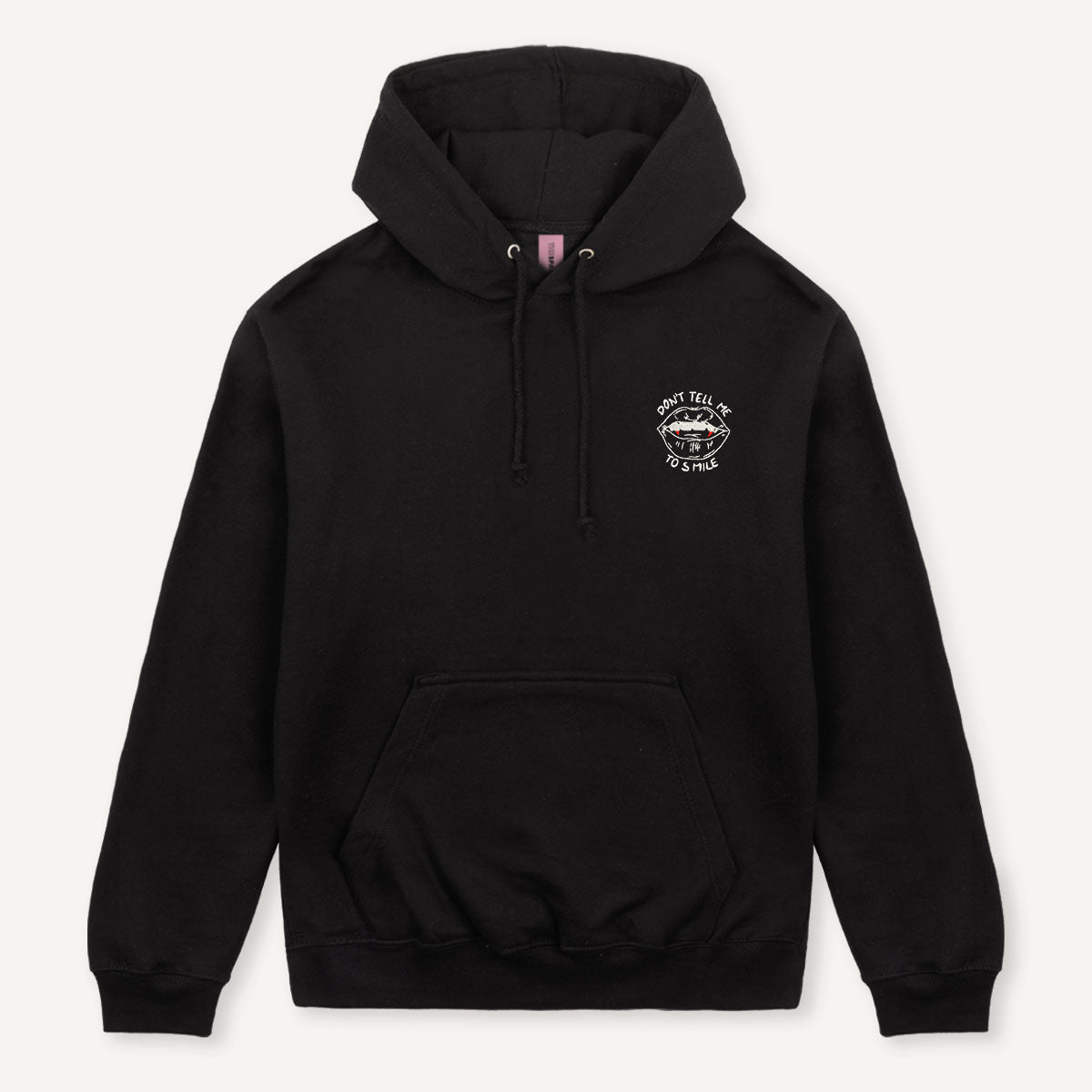 Don't Tell Me To Smile Halloween Embroidered Hoodie