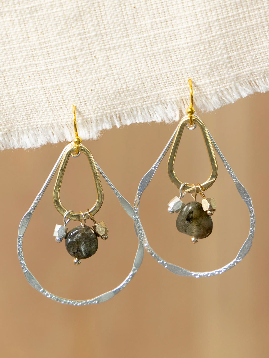 Mixed Metal Drop Earrings