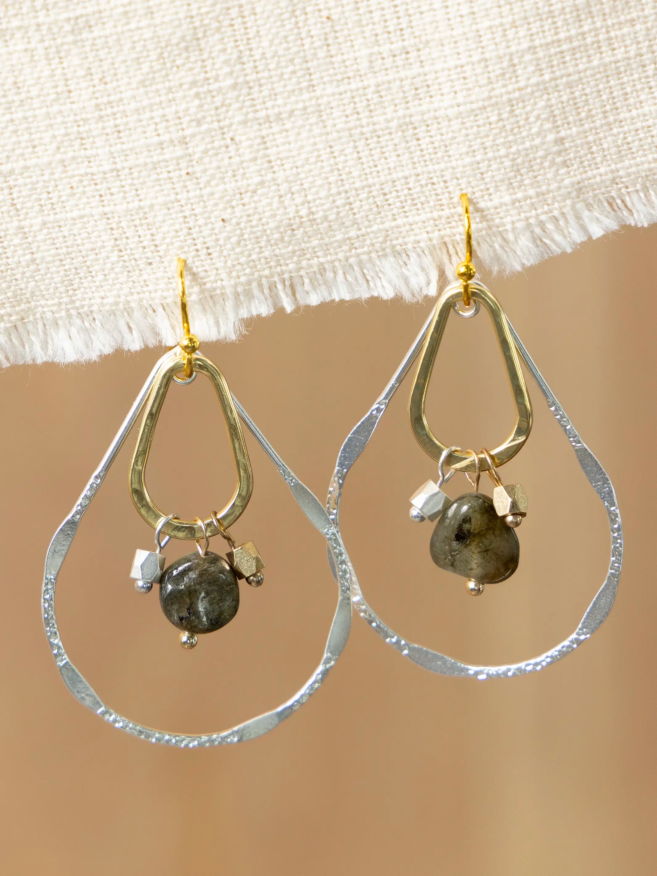 Mixed Metal Drop Earrings