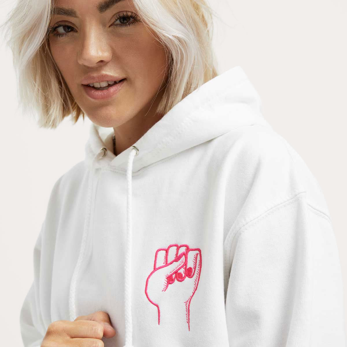 Feminist Fist Embroidered Hoodie