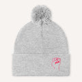 Feminist Fist Embroidered Pom Pom Beanie Hat
