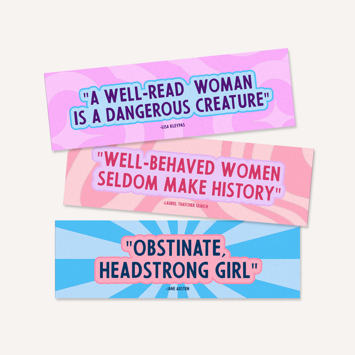 Feminist Quotes Patterned Bookmarks (3 Pack)